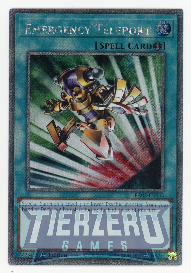 RA02-EN053 - Emergency Teleport - Platinum Secret Rare - - Rarity Collection 2