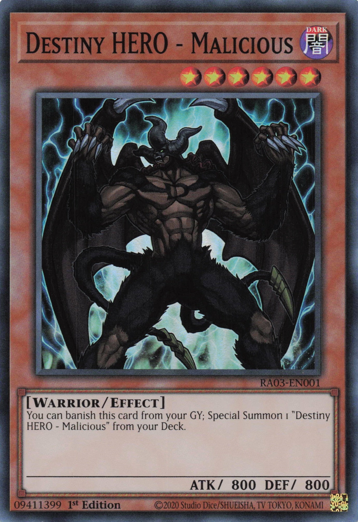 Destiny Hero Malicious RA03-EN001 - Super Rare -