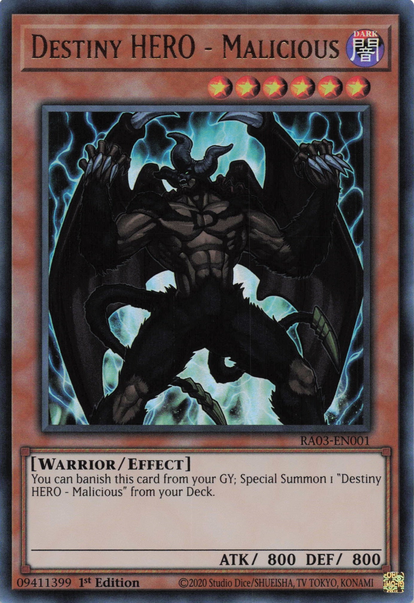 Destiny Hero Malicious RA03-EN001 - Ultra Rare -