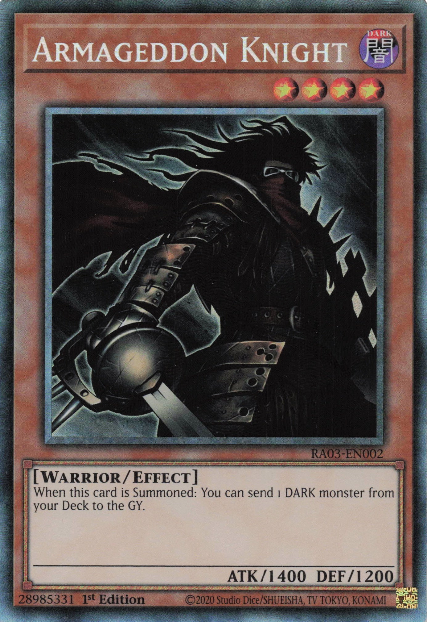 Armageddon Knight RA03-EN002 - - Collector's Rare - -