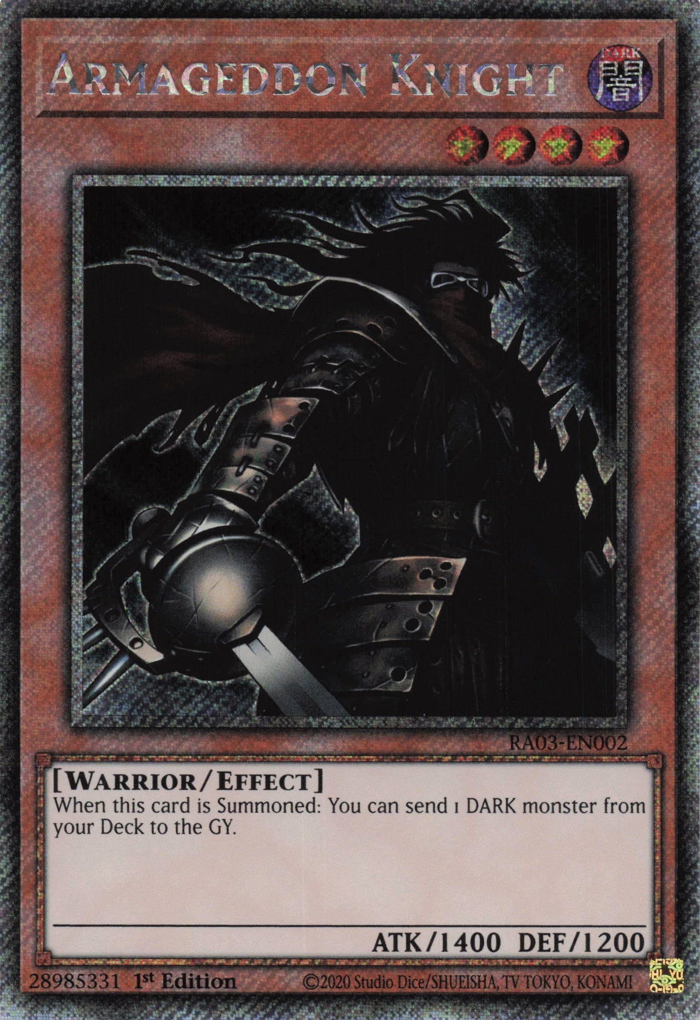 Armageddon Knight RA03-EN002 - - Quarter Century Secret Rare - -
