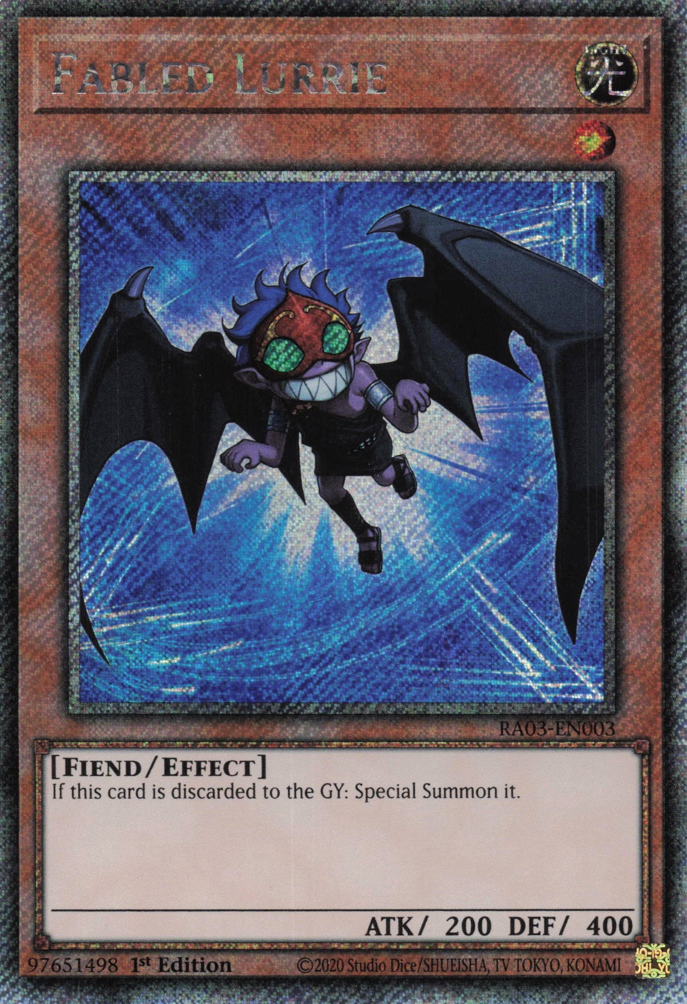 Fabled Lurrie RA03-EN003 - Quarter Century Secret Rare - AMERICAN PRINT