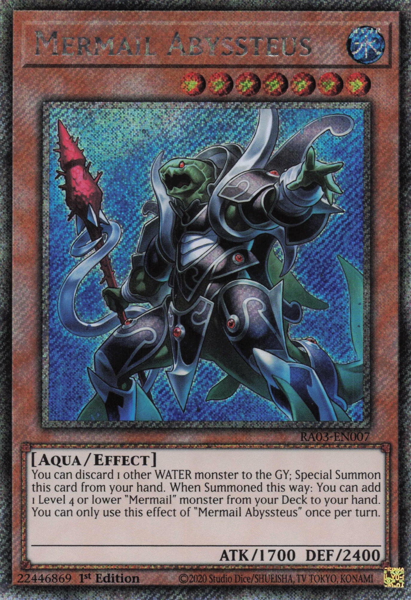 Mermail Abyssteus RA03-EN007 - Platinum Secret Rare -