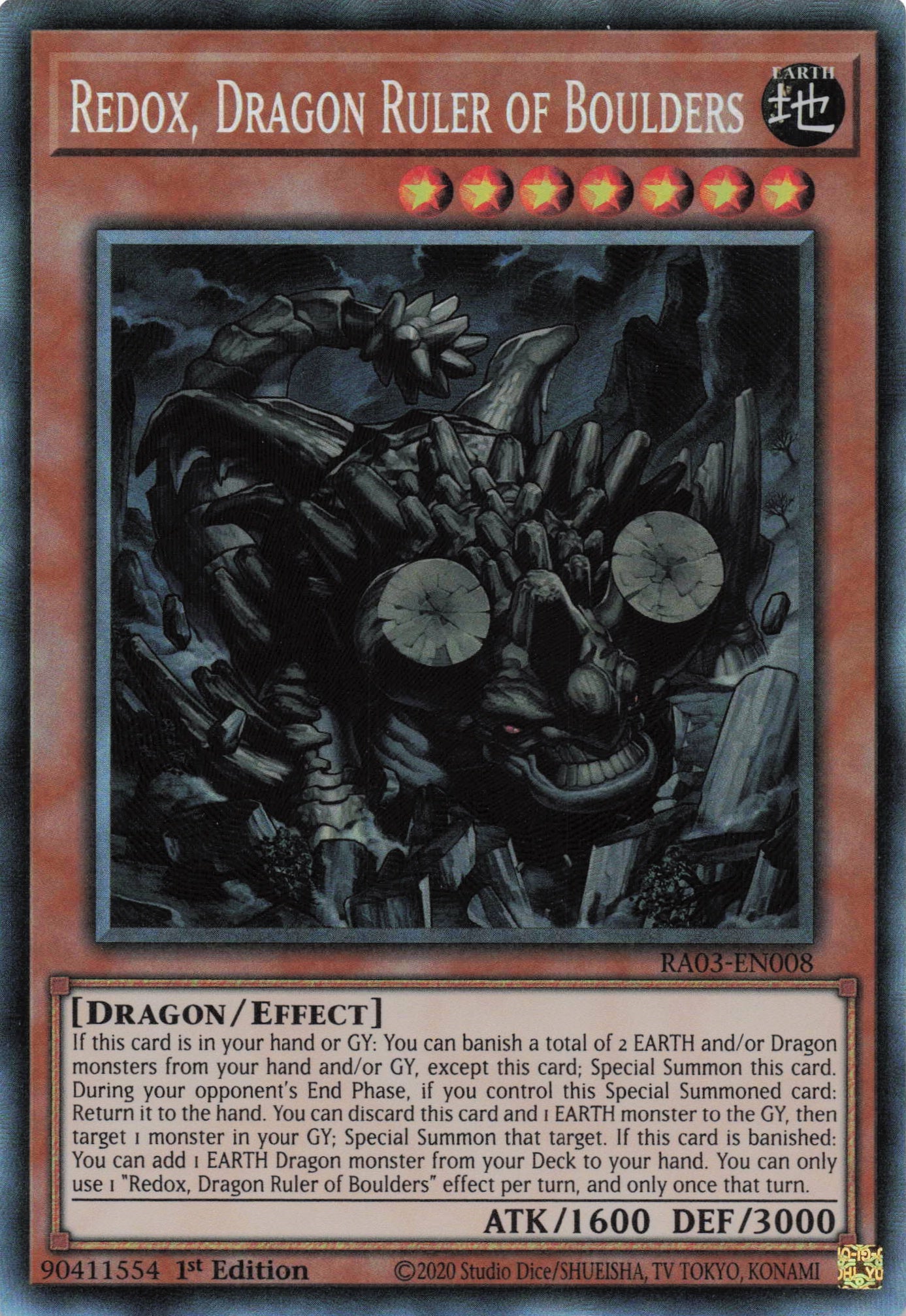 Redox, Dragon Ruler of Boulders RA03-EN008 - Collector's Rare -