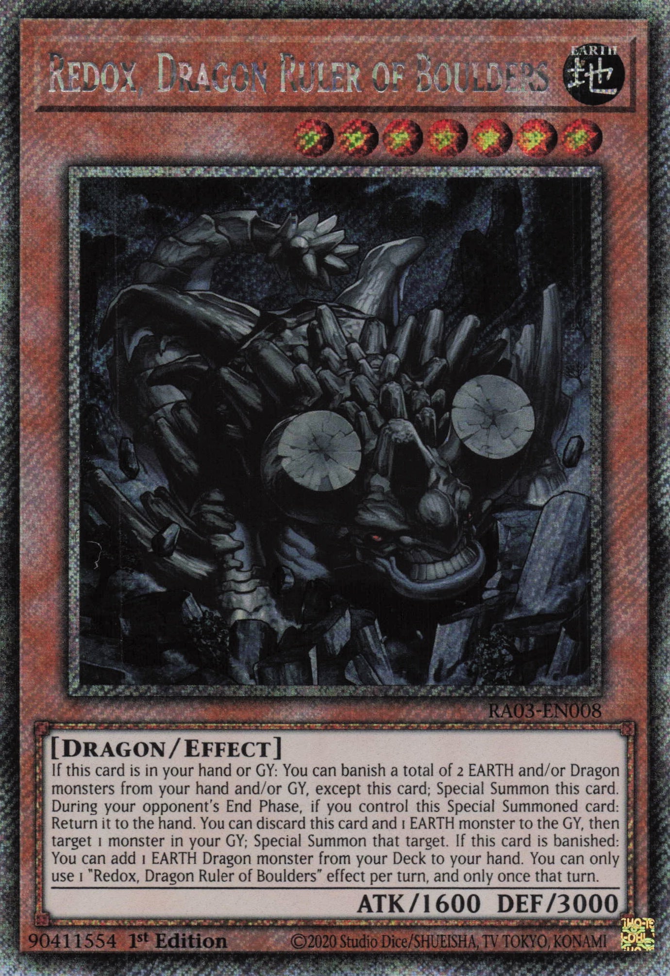 Redox, Dragon Ruler of Boulders RA03-EN008 - Platinum Secret Rare -