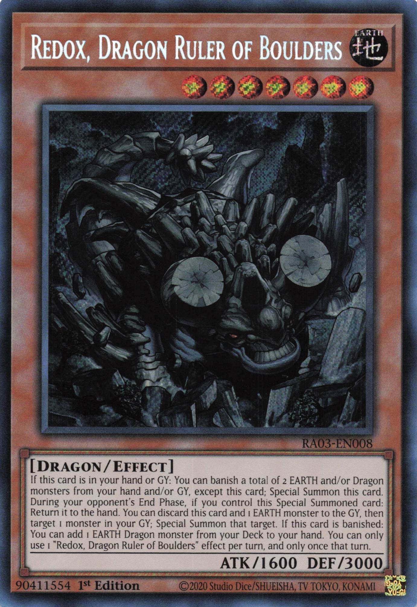 Redox, Dragon Ruler of Boulders RA03-EN008 - Secret Rare -