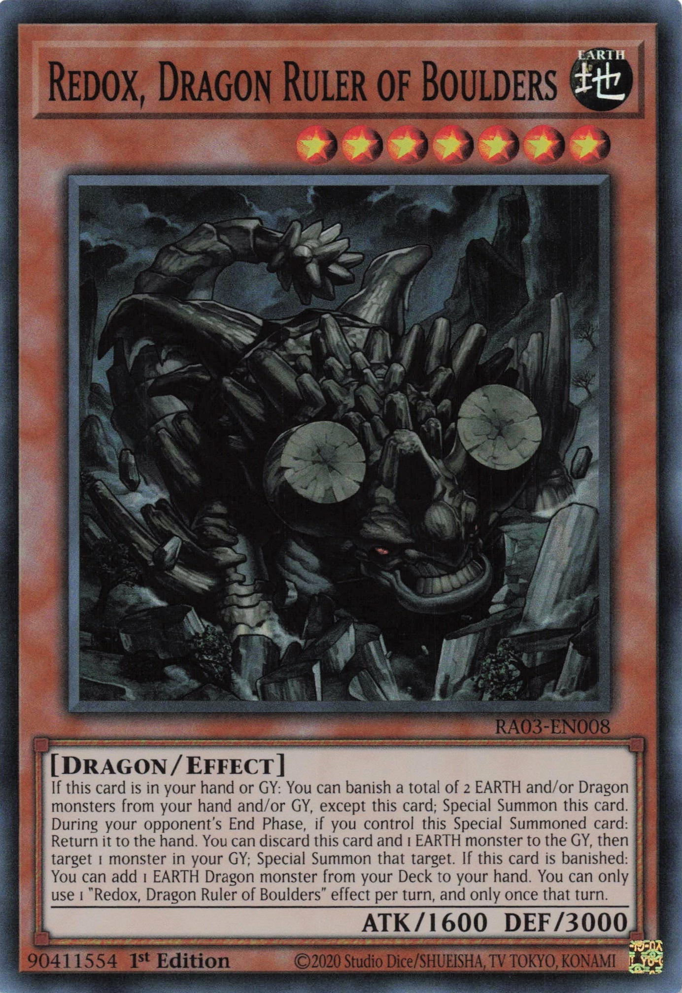 Redox, Dragon Ruler of Boulders RA03-EN008 - Super Rare -