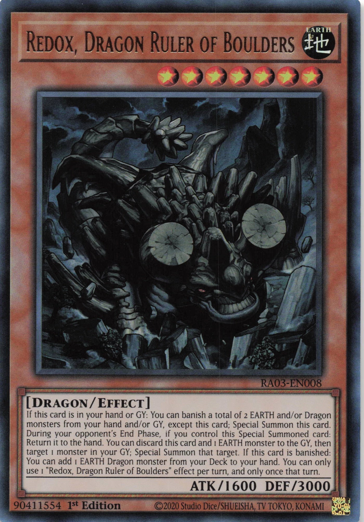 Redox, Dragon Ruler of Boulders RA03-EN008 - Ultra Rare -