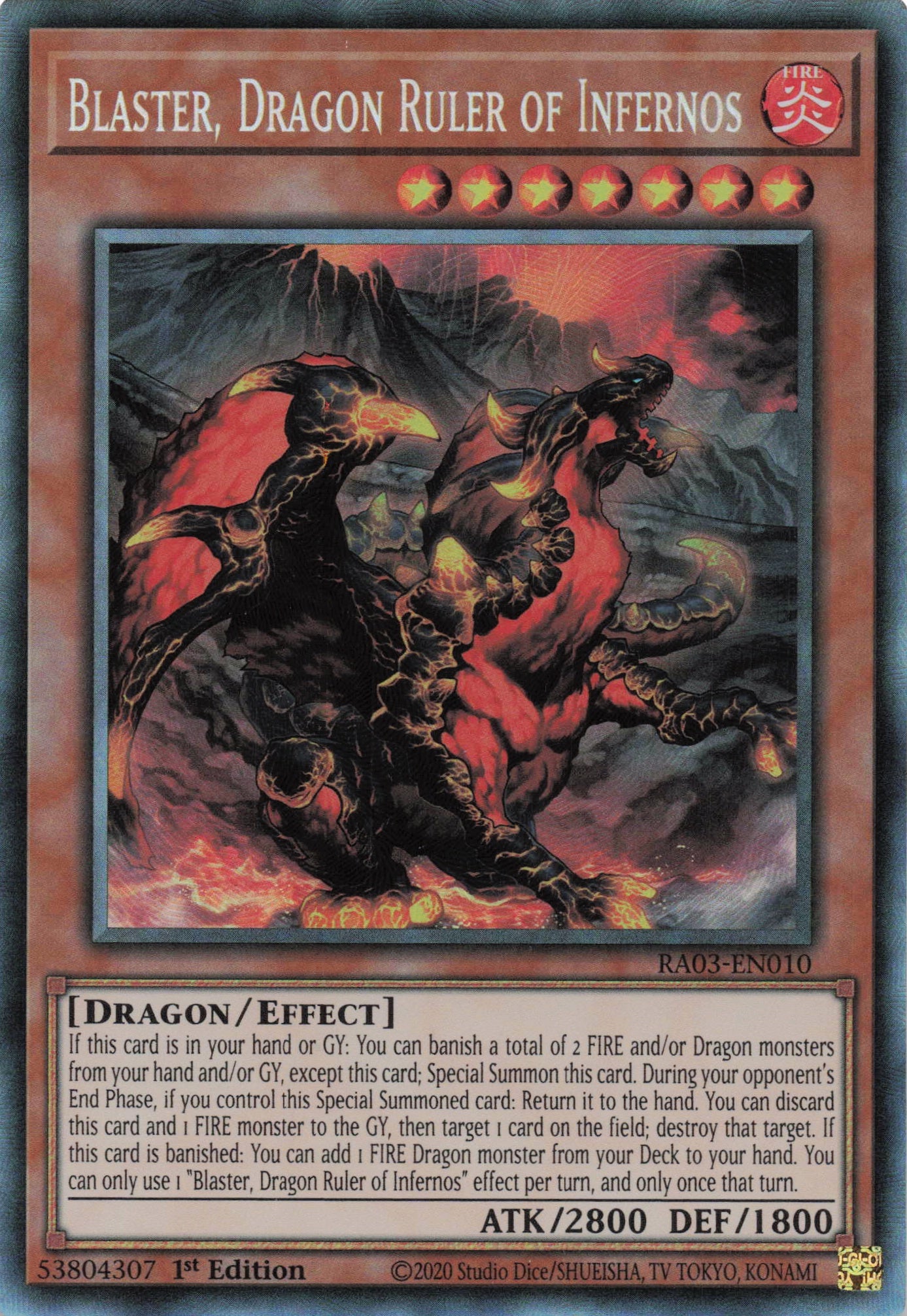 Blaster, Dragon Ruler of Infernos RA03-EN010 - - Collector's Rare - -