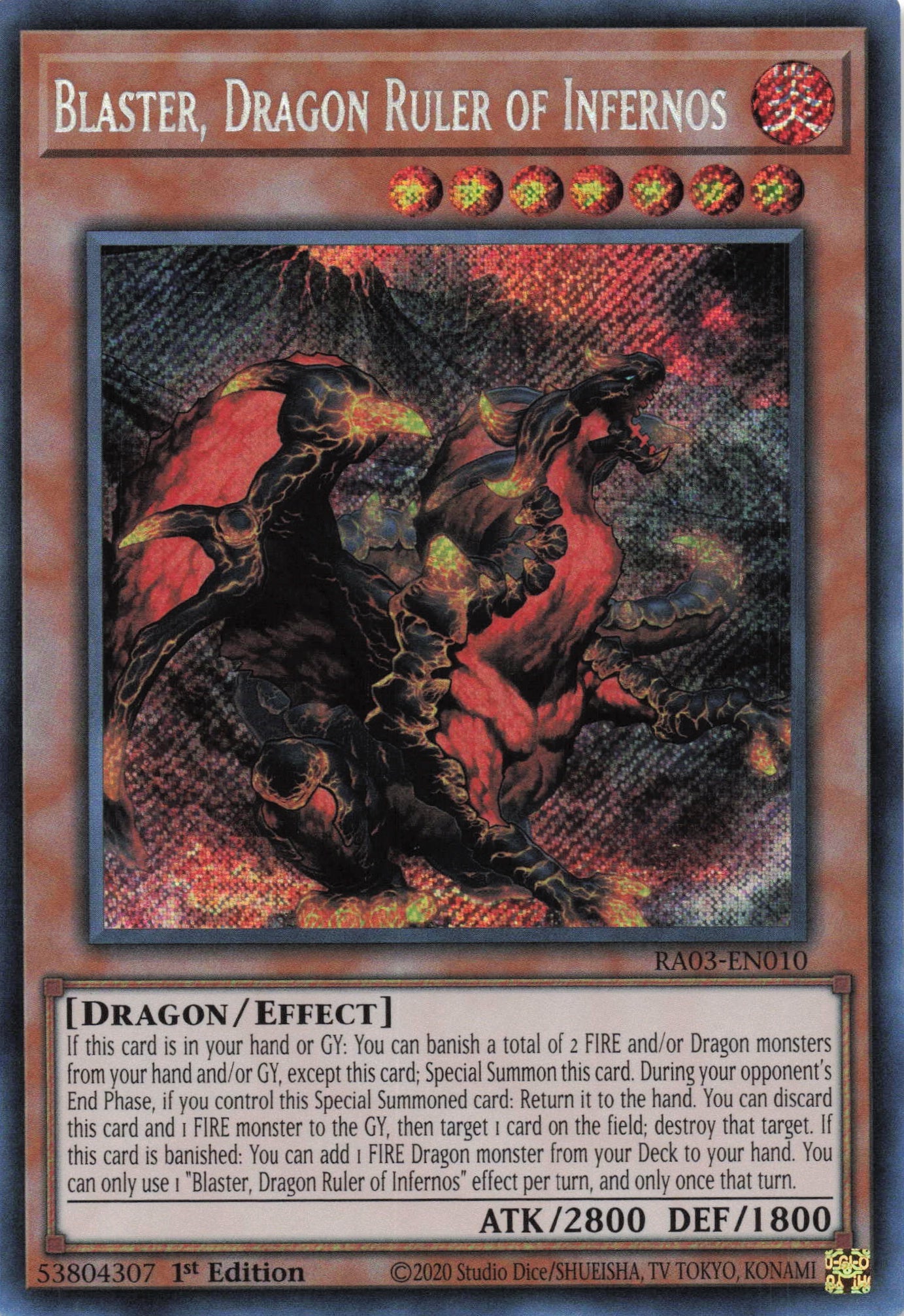 Blaster, Dragon Ruler of Infernos RA03-EN010 - - Secret Rare - -