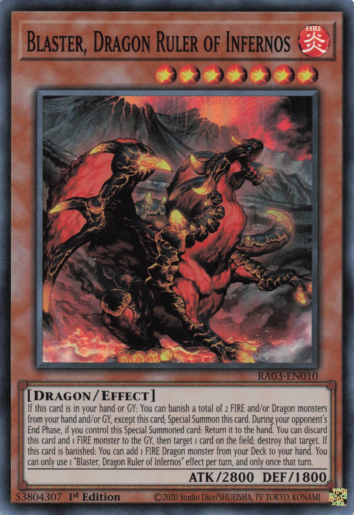 Blaster, Dragon Ruler of Infernos RA03-EN010 - - Super Rare - -