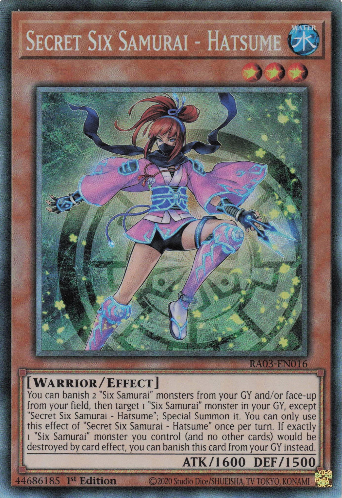 Secret Six Samurai - Hatsume RA03-EN016 - Collector's Rare -