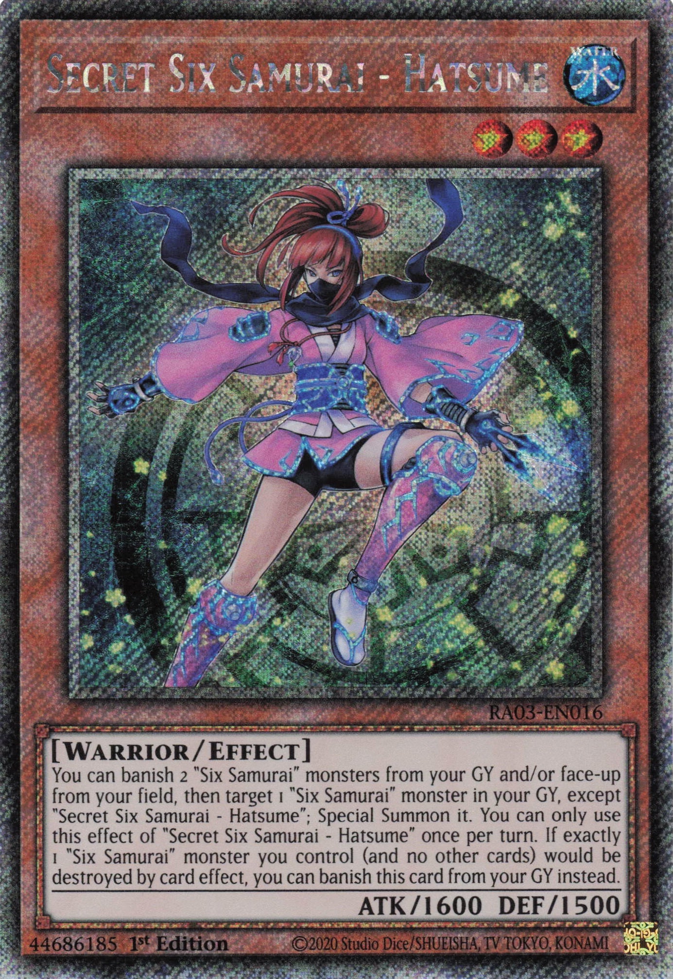 Secret Six Samurai - Hatsume RA03-EN016 - Quarter Century Secret Rare -