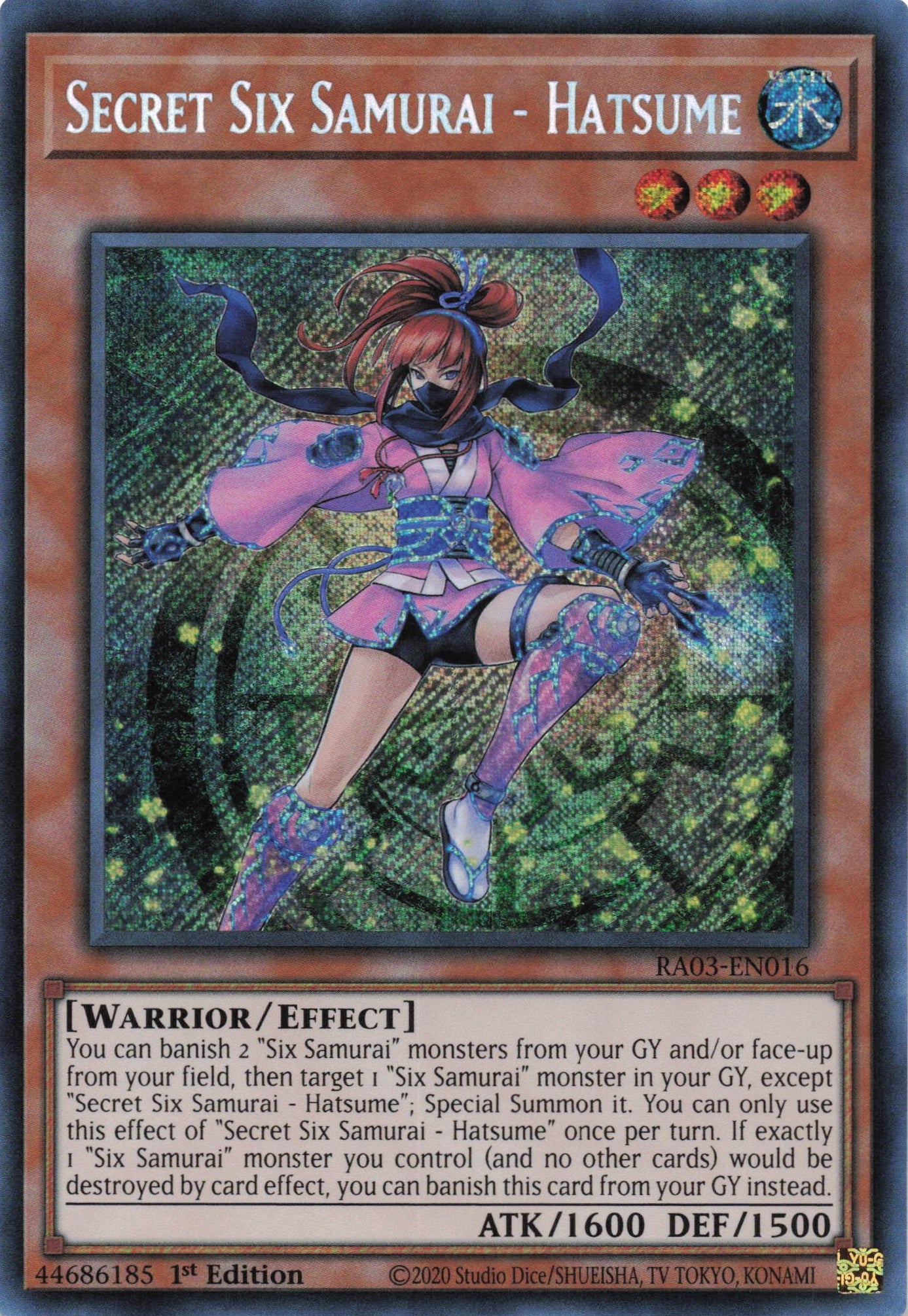 Secret Six Samurai - Hatsume RA03-EN016 - Secret Rare -