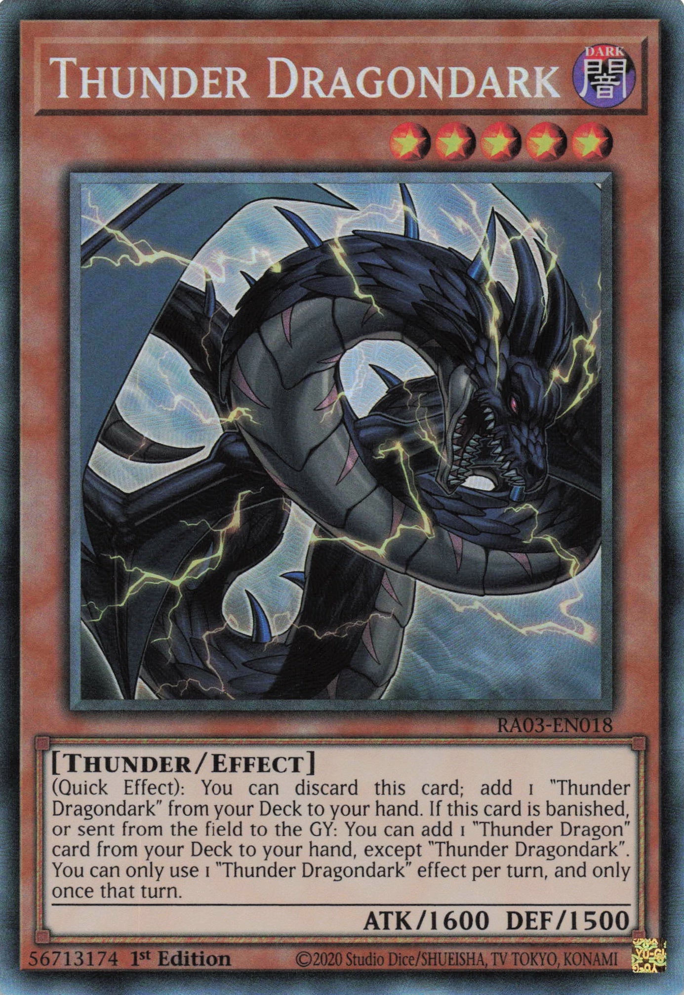 Thunder Dragondark RA03-EN018 - Collector's Rare -