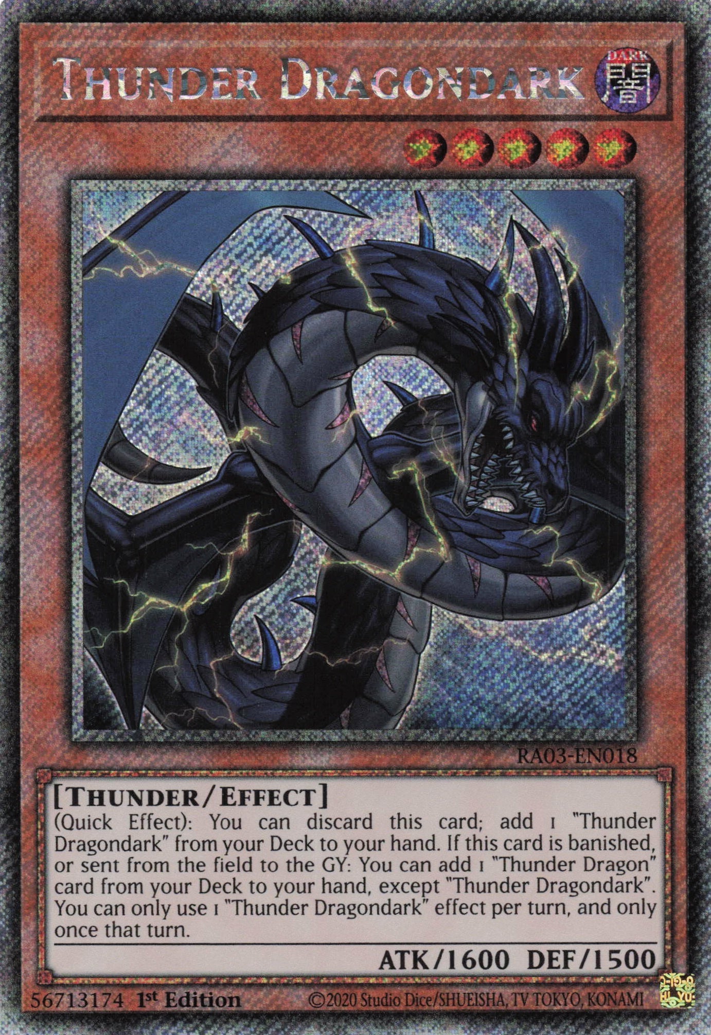 Thunder Dragondark RA03-EN018 - Quarter Century Secret Rare -