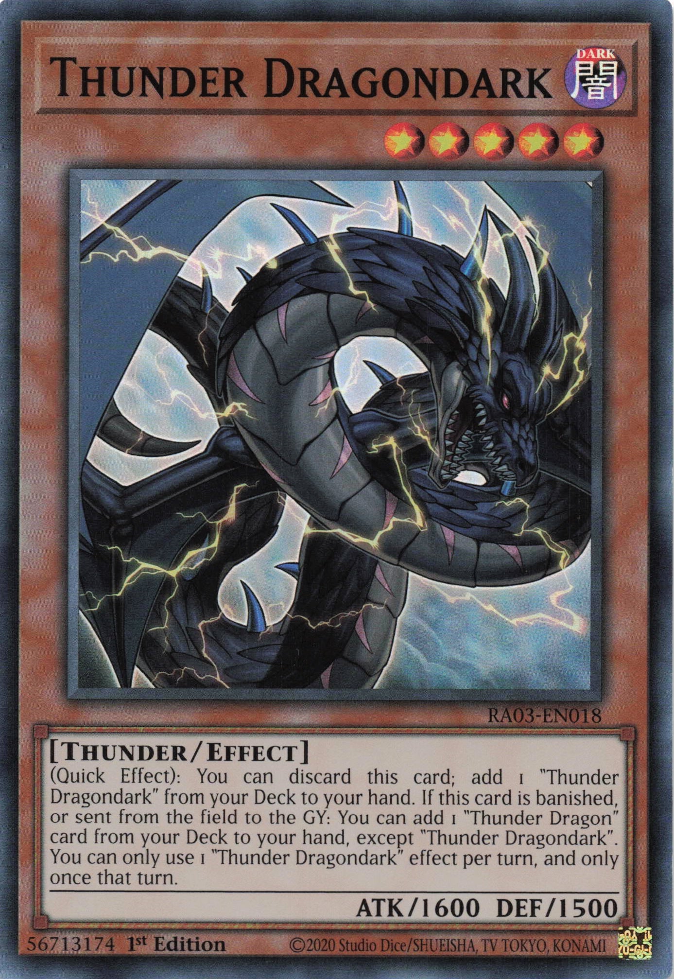 Thunder Dragondark RA03-EN018 - Super Rare -