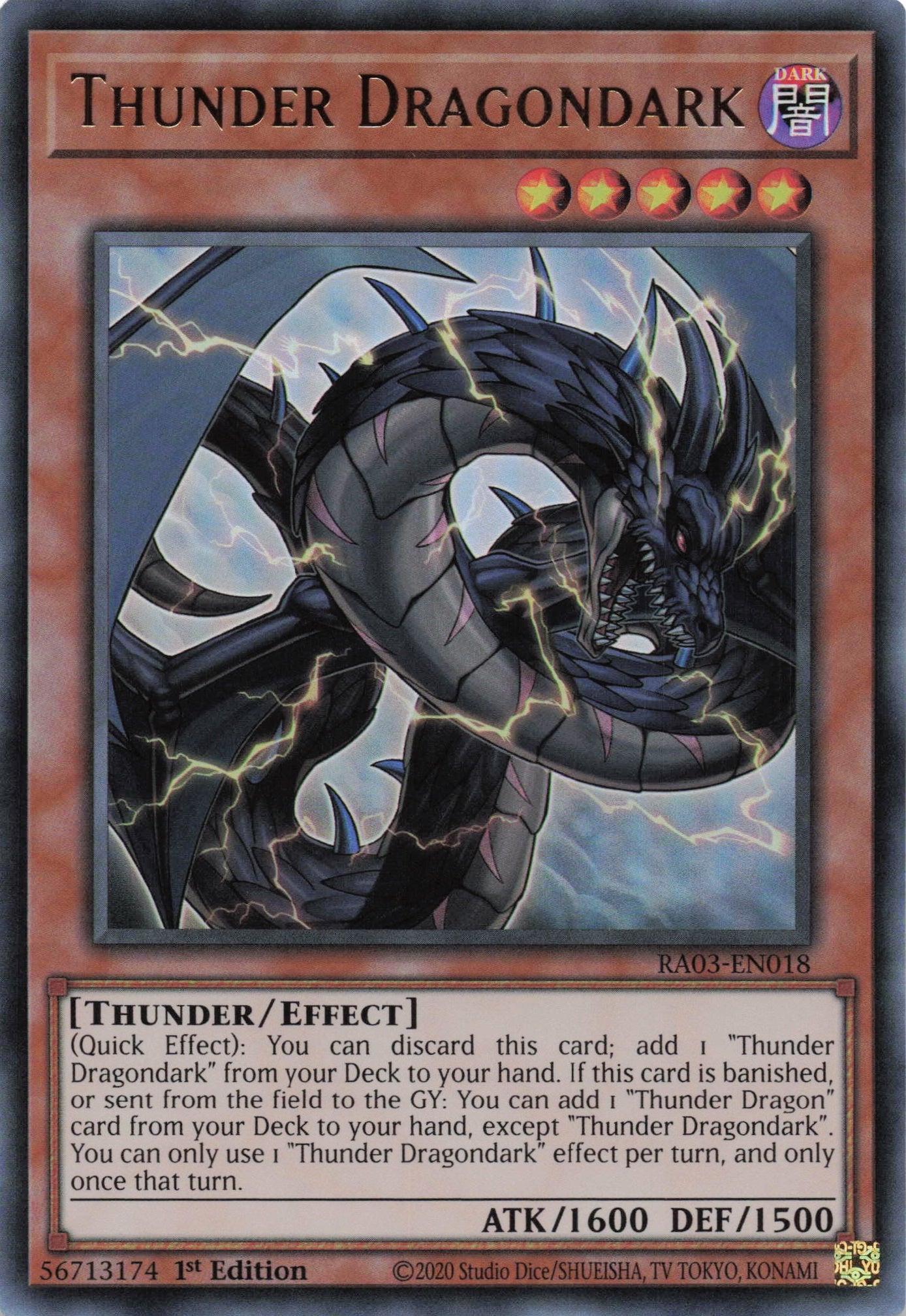 Thunder Dragondark RA03-EN018 - Ultra Rare -