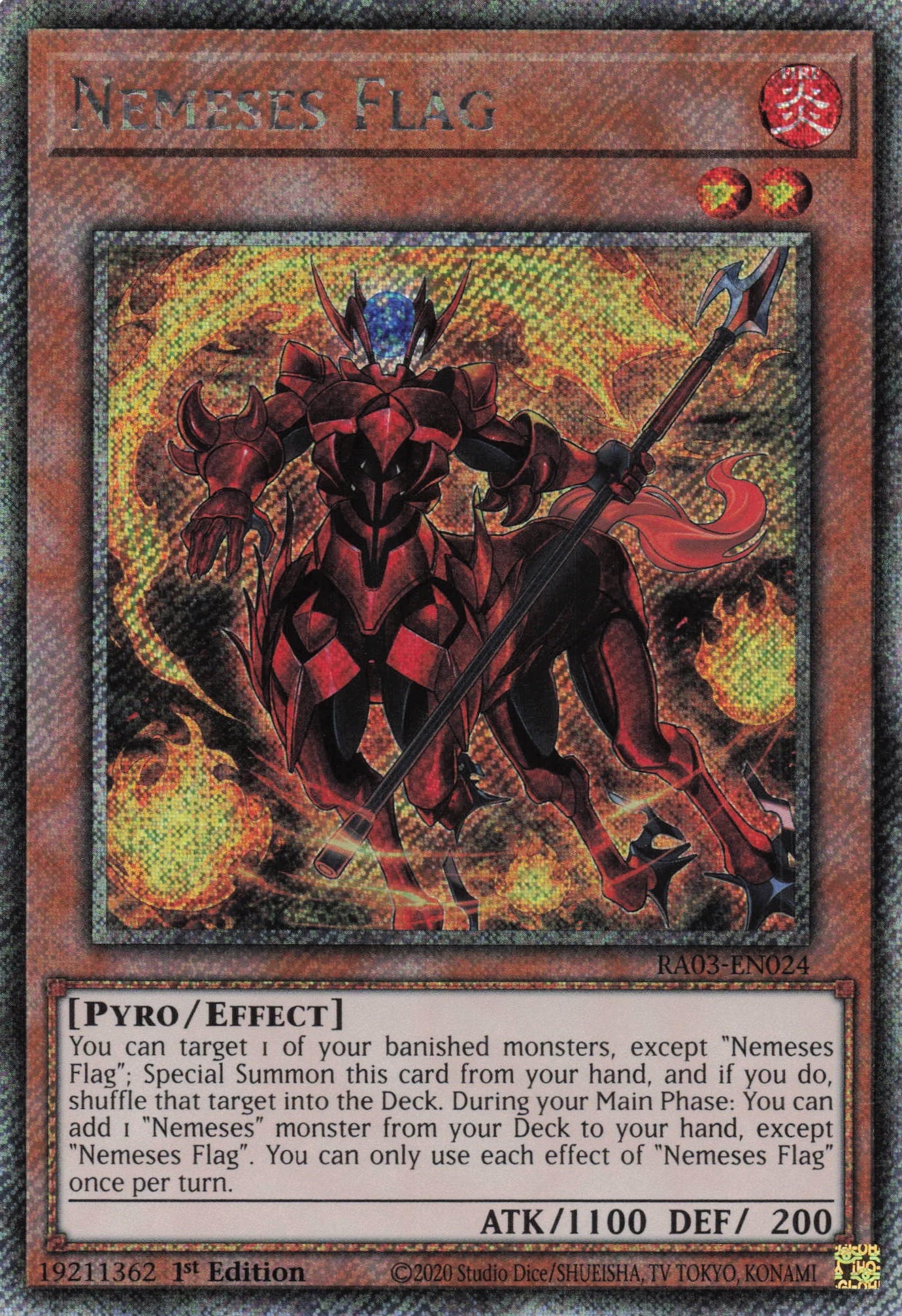 Nemeses Flag RA03-EN024 - Quarter Century Secret Rare -