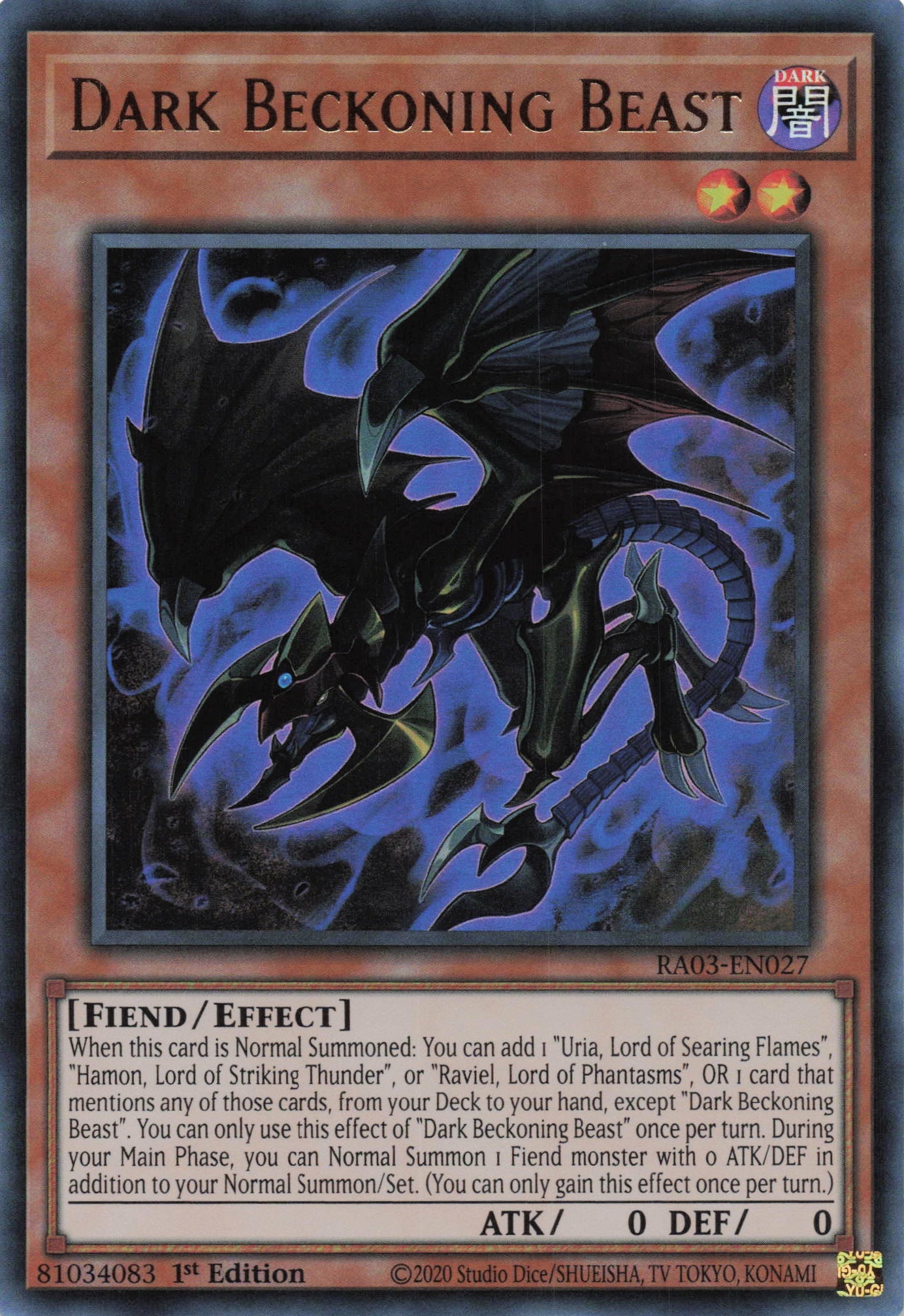 Dark Beckoning Beast RA03-EN027 - Ultra Rare -