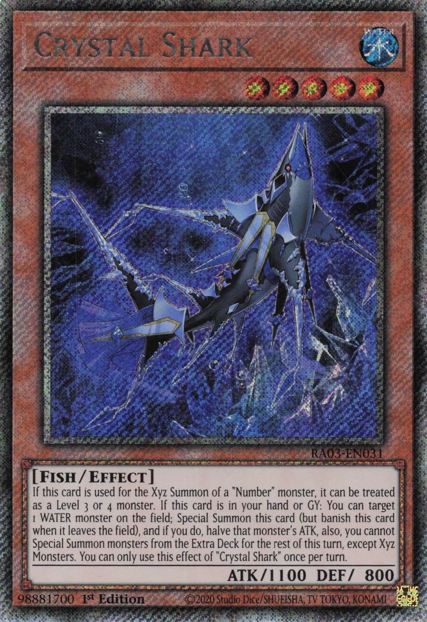 Crystal Shark RA03-EN031 - Platinum Secret Rare -