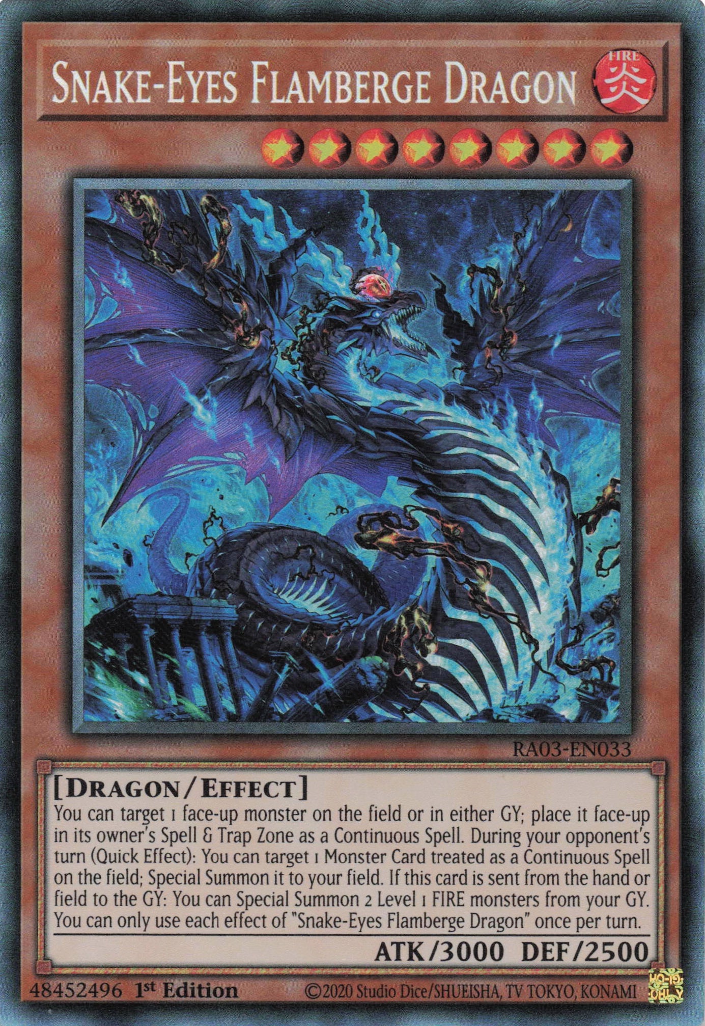 Snake-Eyes Flamberge Dragon RA03-EN033 - Collector's Rare -