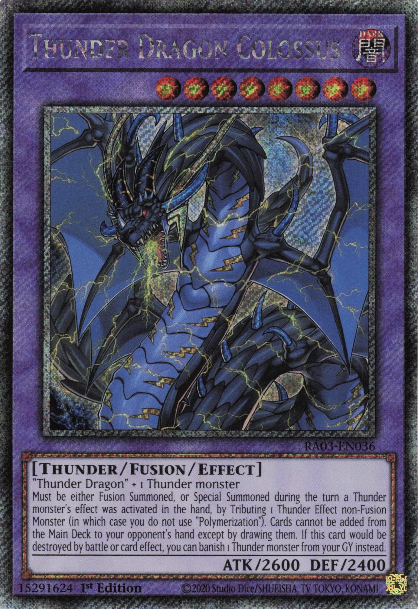Thunder Dragon Colossus RA03-EN036 - Quarter Century Secret Rare -