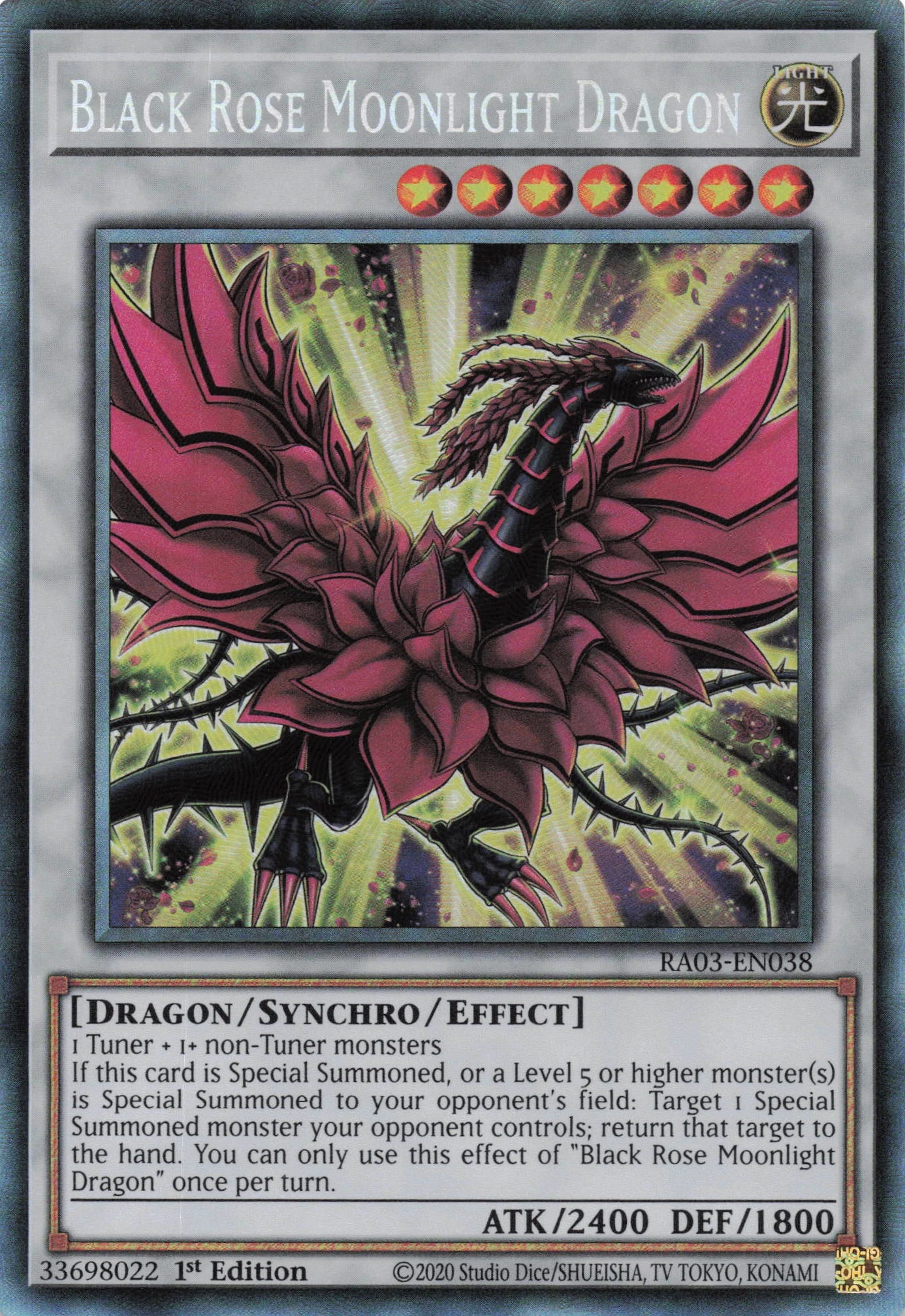 Black Rose Moonlight Dragon RA03-EN038 - - Collector's Rare - -