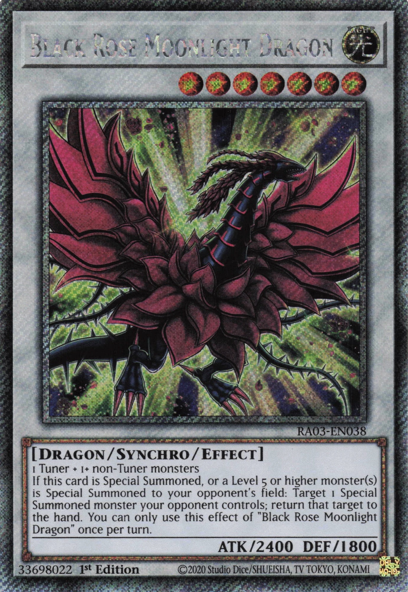 Black Rose Moonlight Dragon RA03-EN038 - - Quarter Century Secret Rare - -
