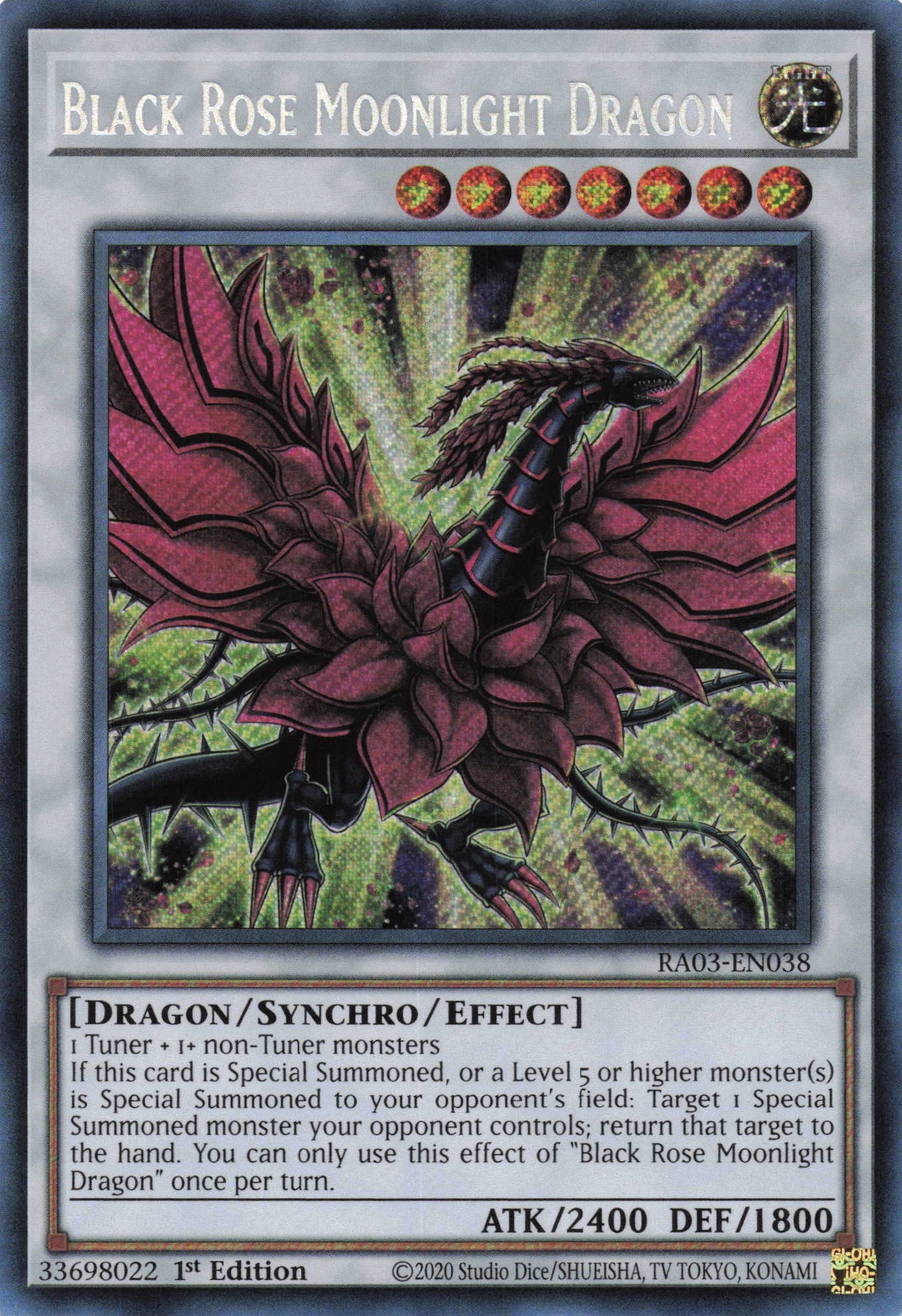 Black Rose Moonlight Dragon RA03-EN038 - - Secret Rare - -