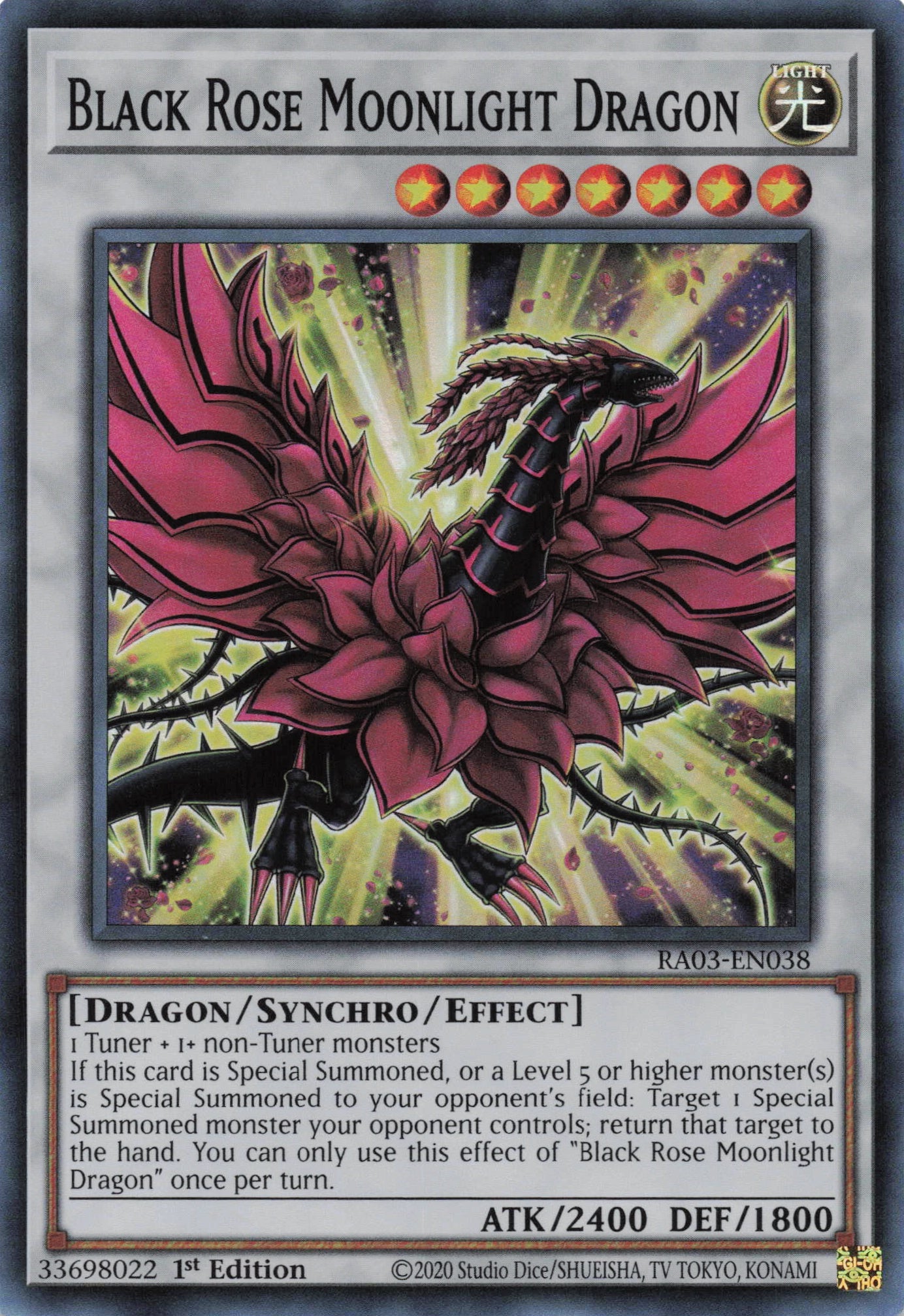 Black Rose Moonlight Dragon RA03-EN038 - - Super Rare - -