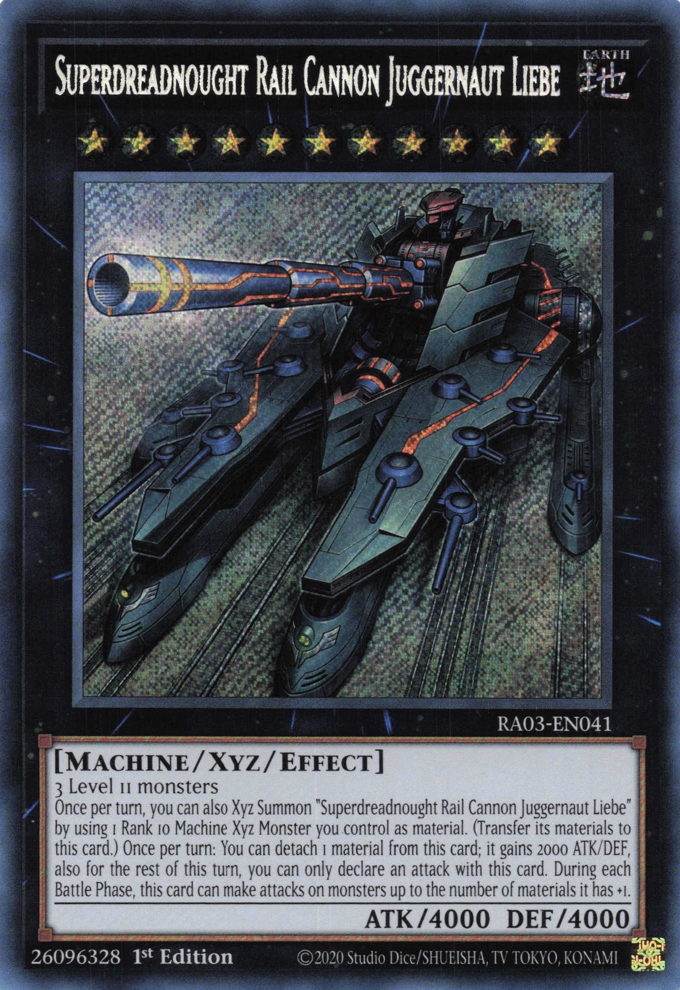 Superdreadnought Rail Cannon Juggernaut Liebe RA03-EN041 - Secret Rare -