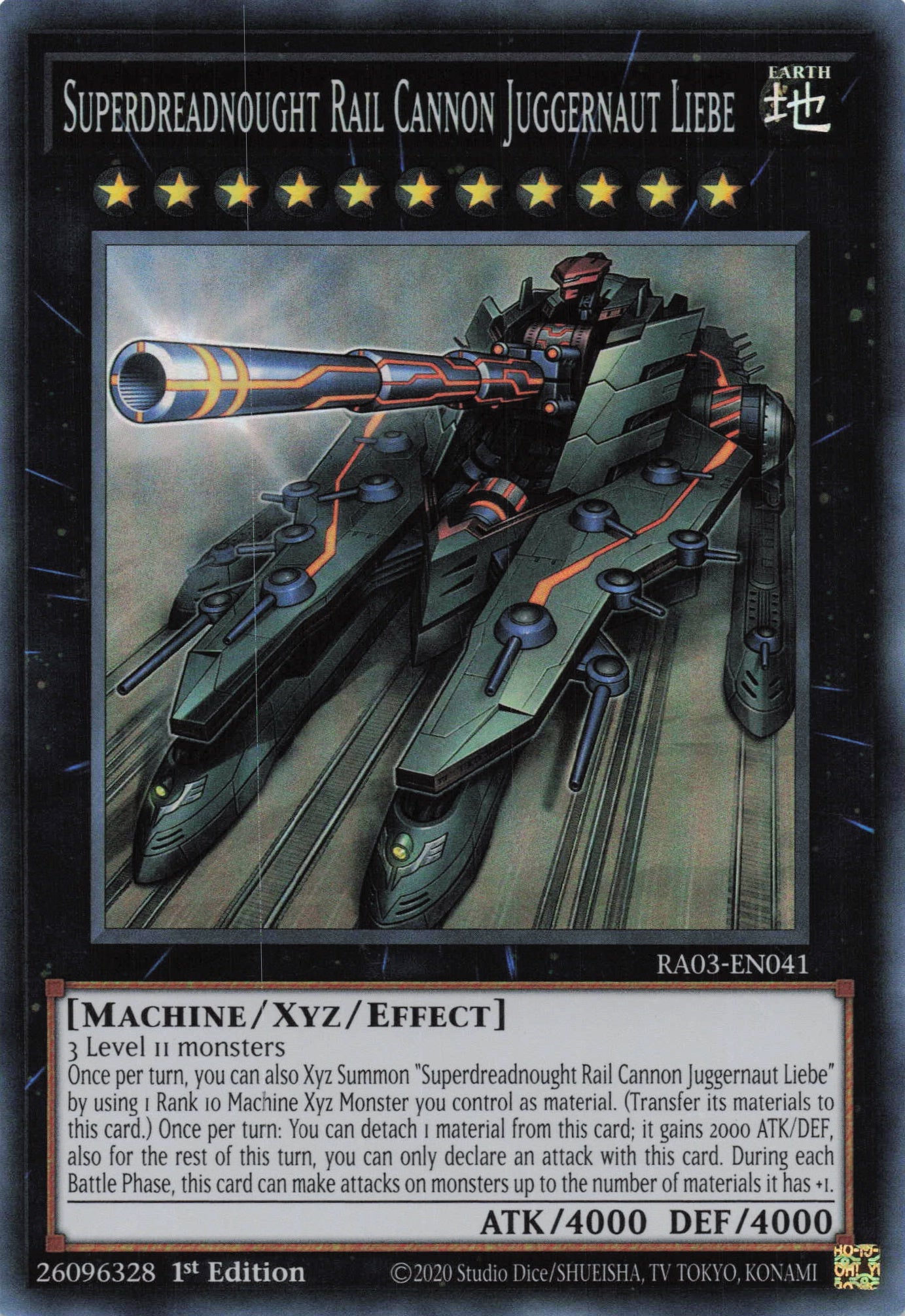 Superdreadnought Rail Cannon Juggernaut Liebe RA03-EN041 - Super Rare -