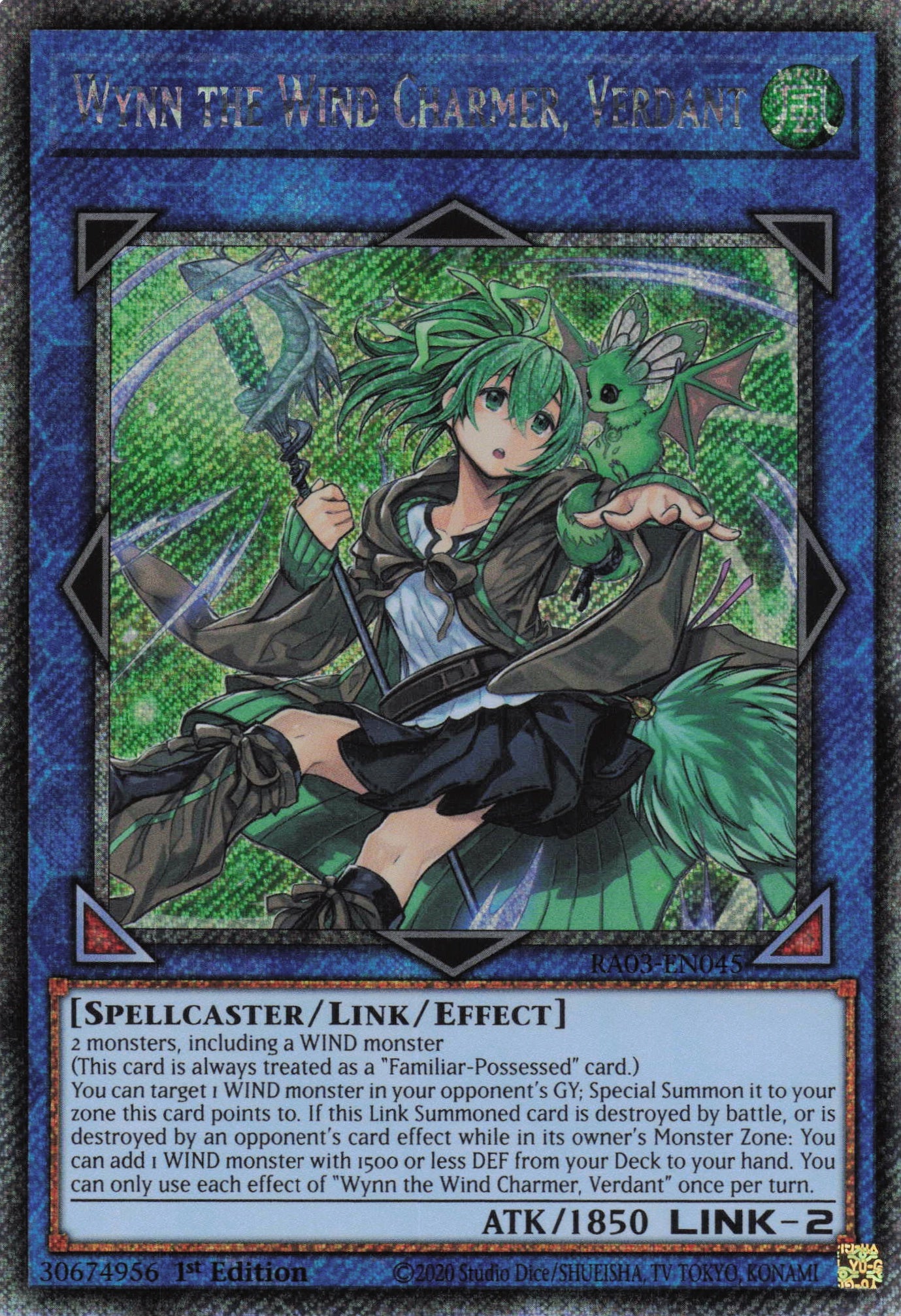 Wynn the Wind Charmer, Verdant RA03-EN045 - Platinum Secret Rare -