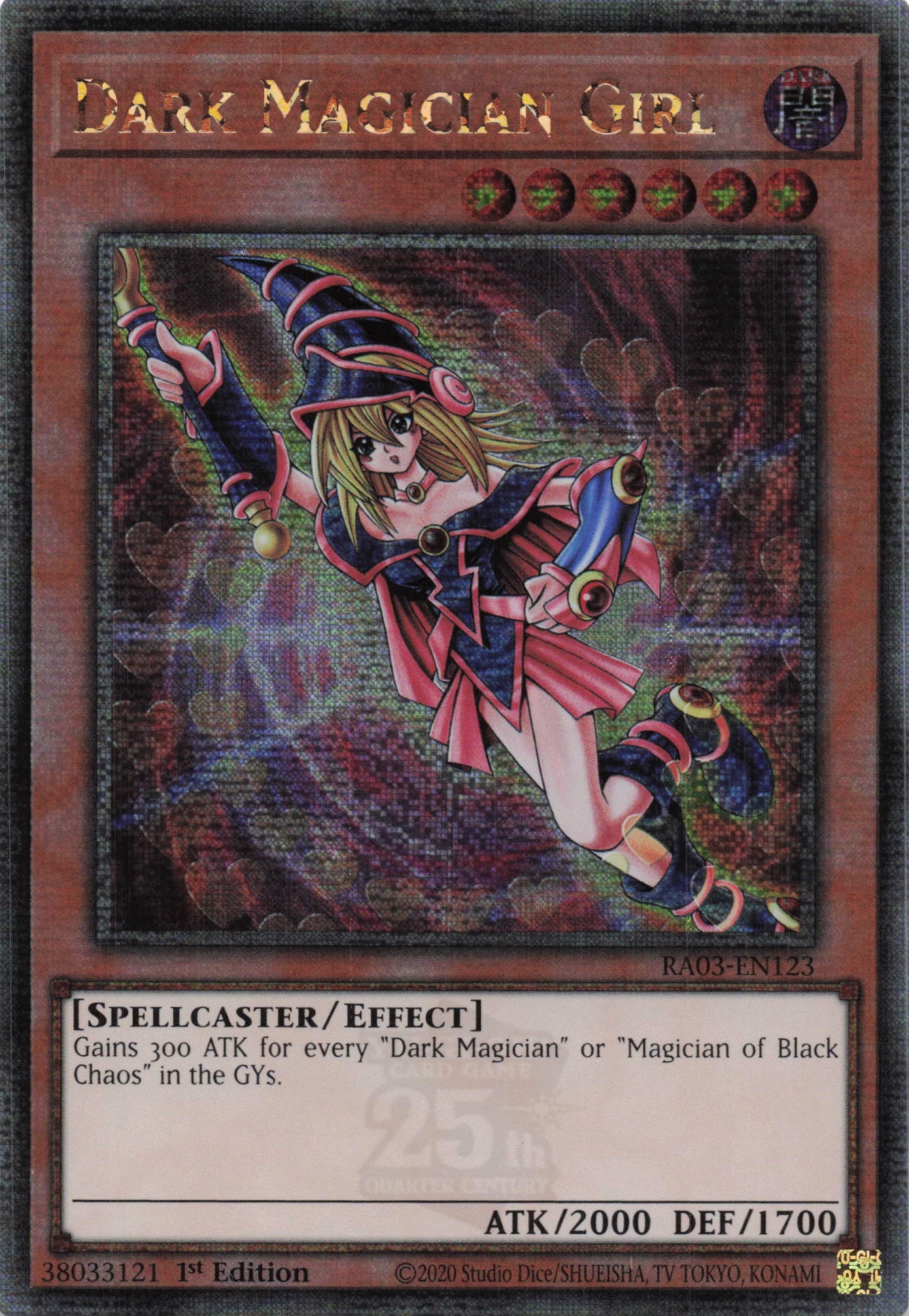 Dark Magician Girl (alternate artwork) 2 RA03-EN123 - Quarter Century Secret Rare -