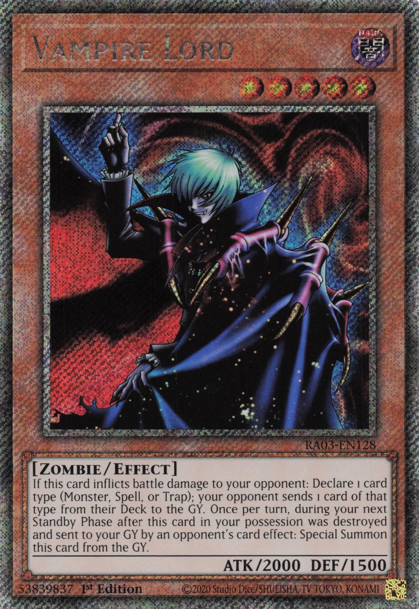 Vampire Lord RA03-EN128 - Platinum Secret Rare -
