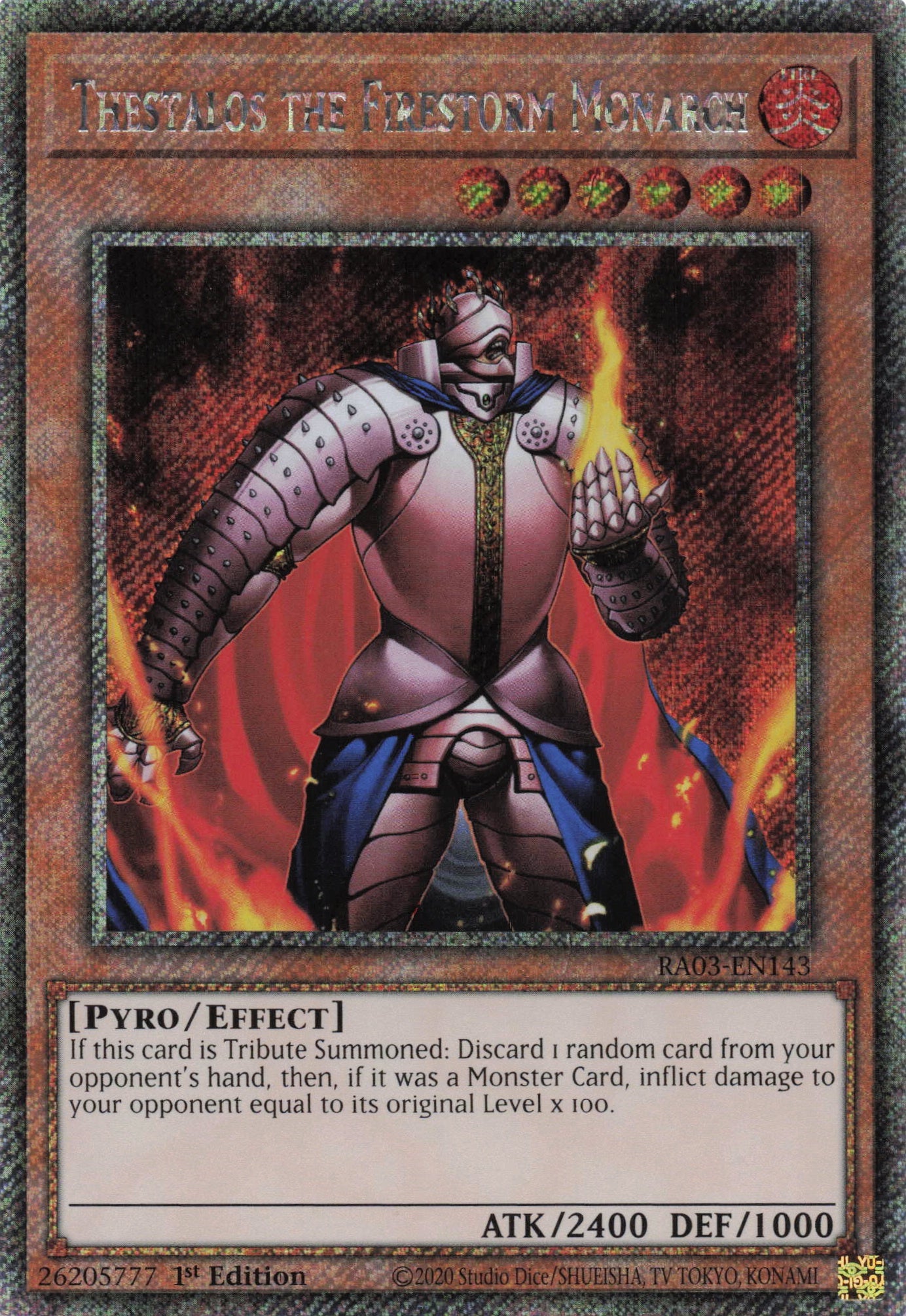 Thestalos the Firestorm Monarch RA03-EN143 - Quarter Century Secret Rare -