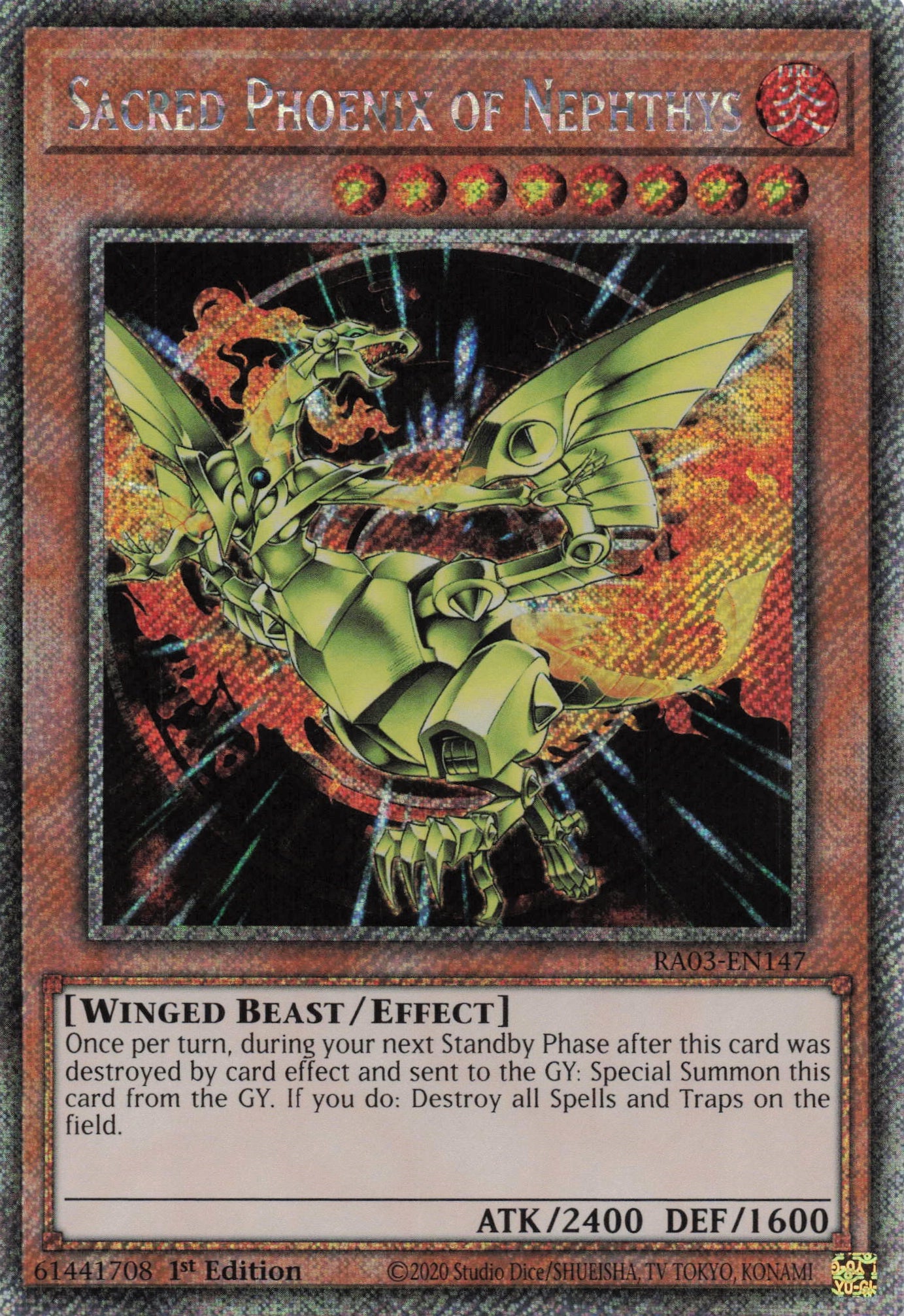 Sacred Phoenix of Nephthys RA03-EN147 - Platinum Secret Rare -