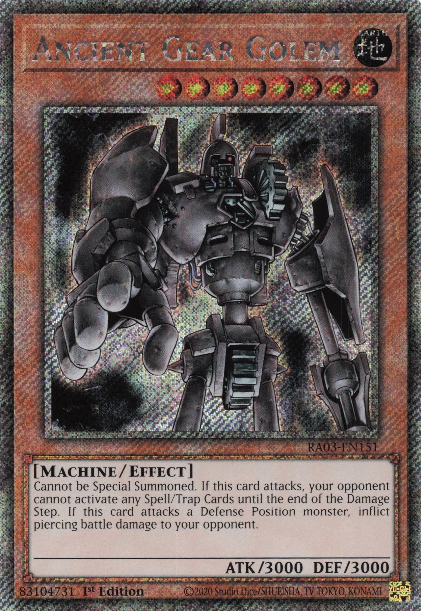 Ancient Gear Golem RA03-EN151 - - Platinum Secret Rare - -