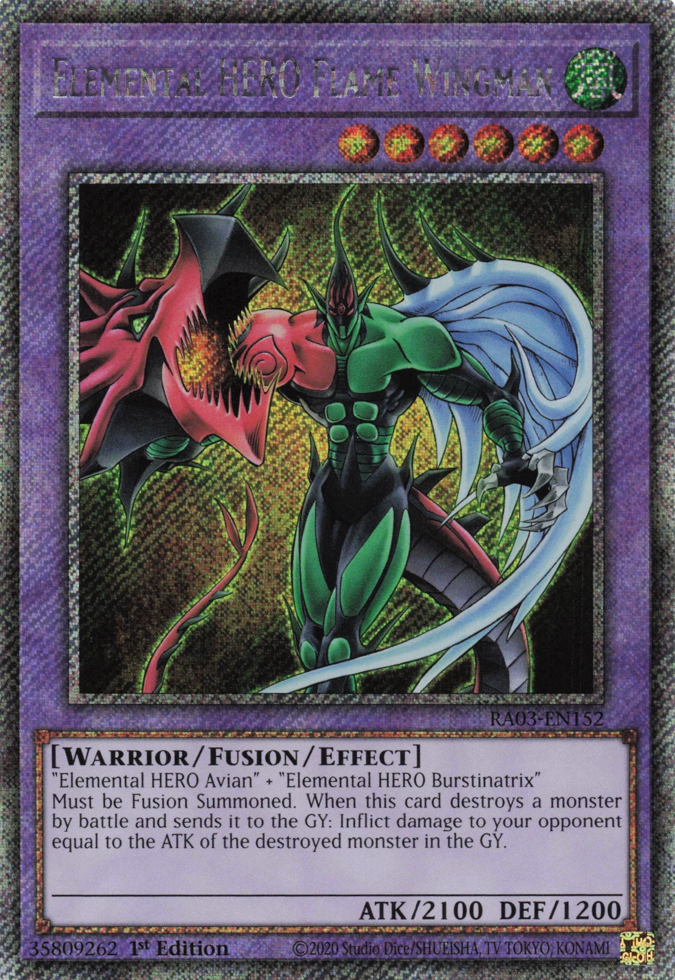 Elemental HERO Flame Wingman RA03-EN152 - Quarter Century Secret Rare -