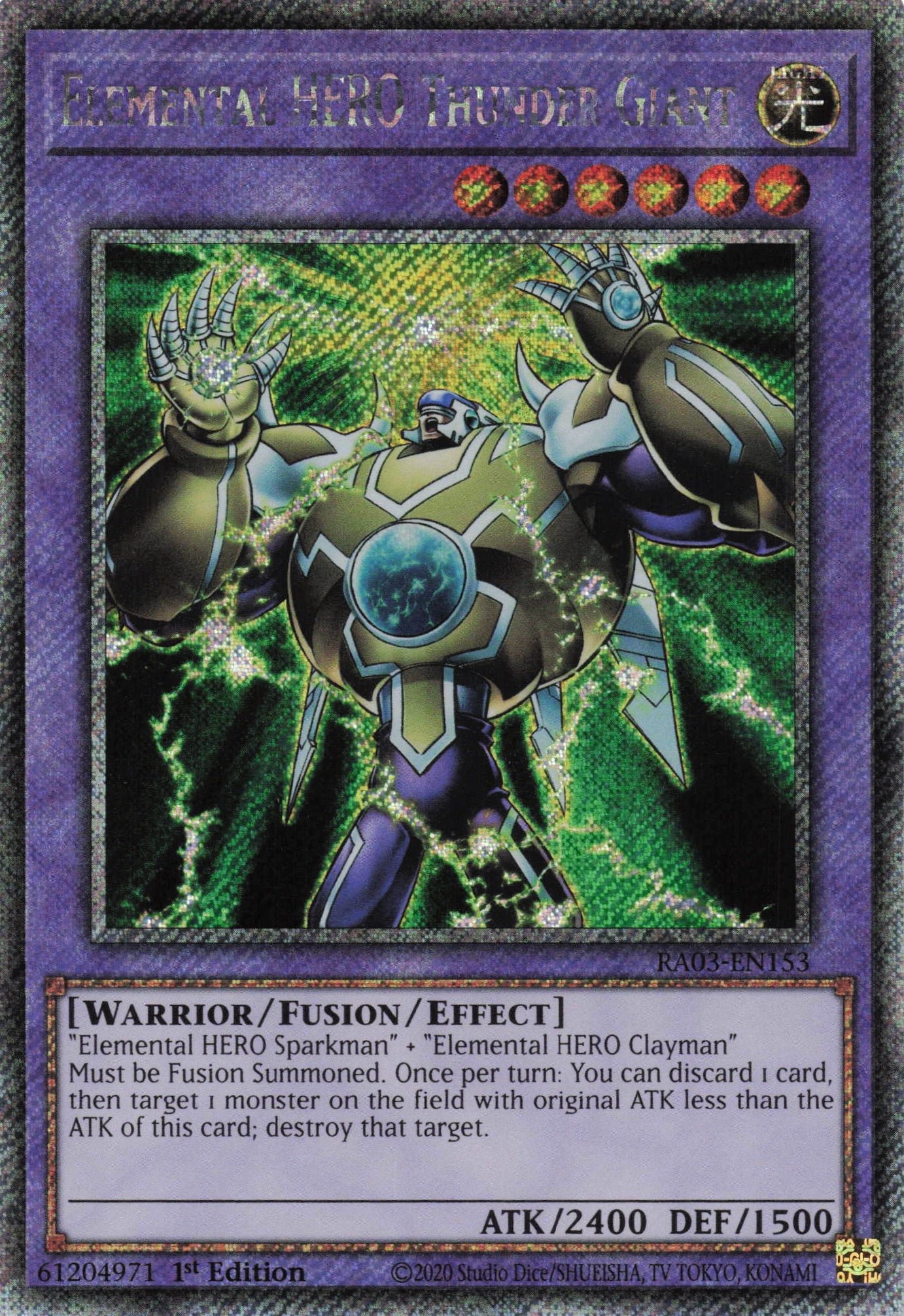 Elemental HERO Thunder Giant RA03-EN153 - Quarter Century Secret Rare -