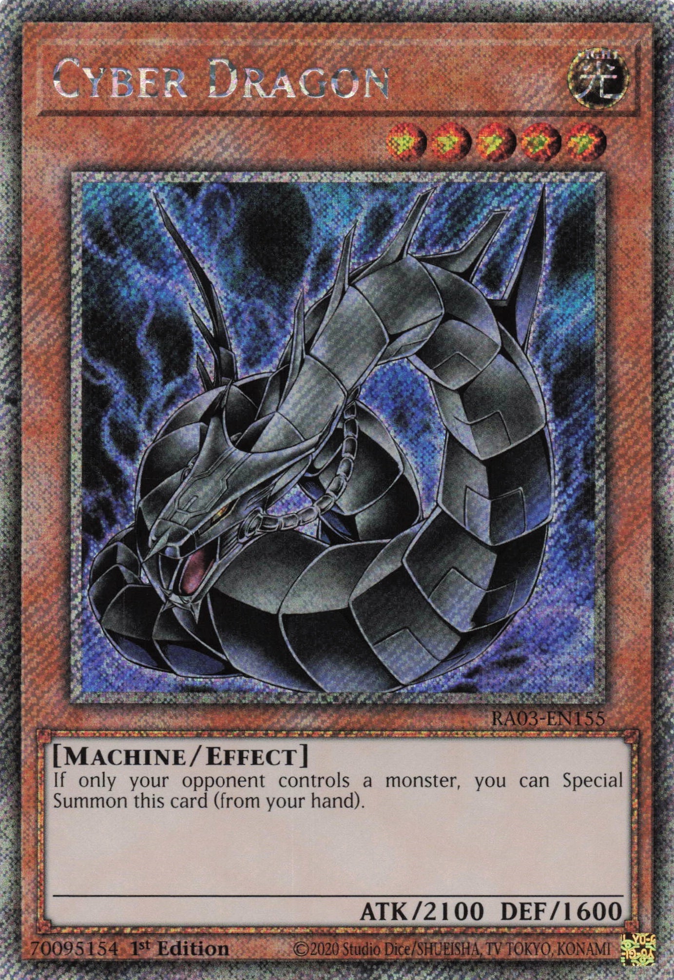 Cyber Dragon (alternate artwork) RA03-EN155 - Platinum Secret Rare -