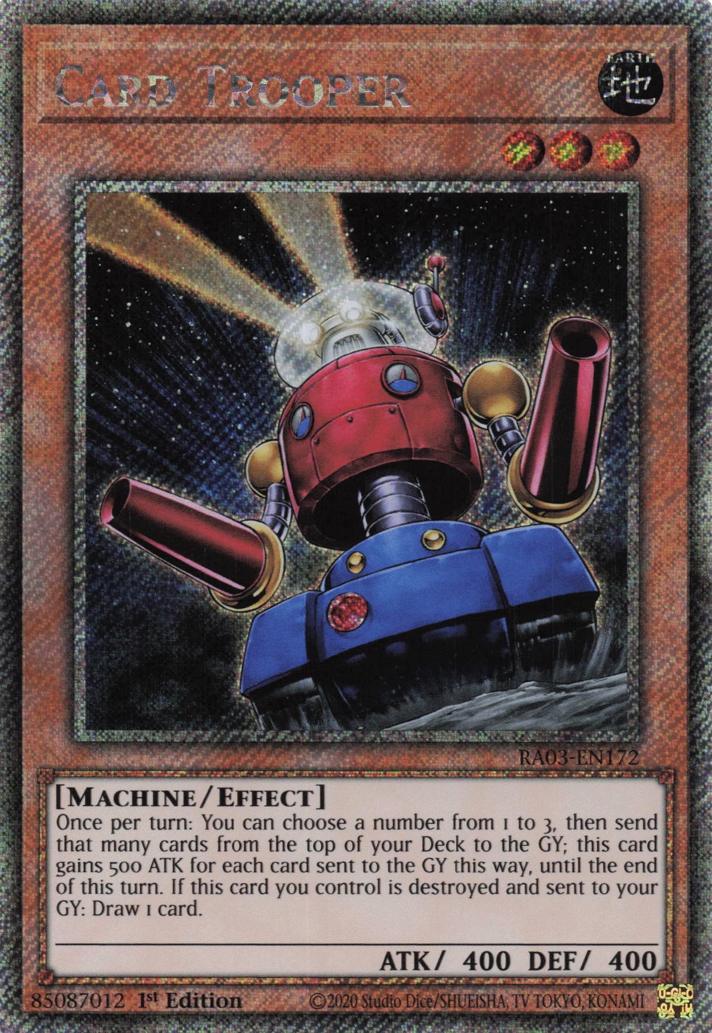 Card Trooper RA03-EN172 - - Quarter Century Secret Rare - -