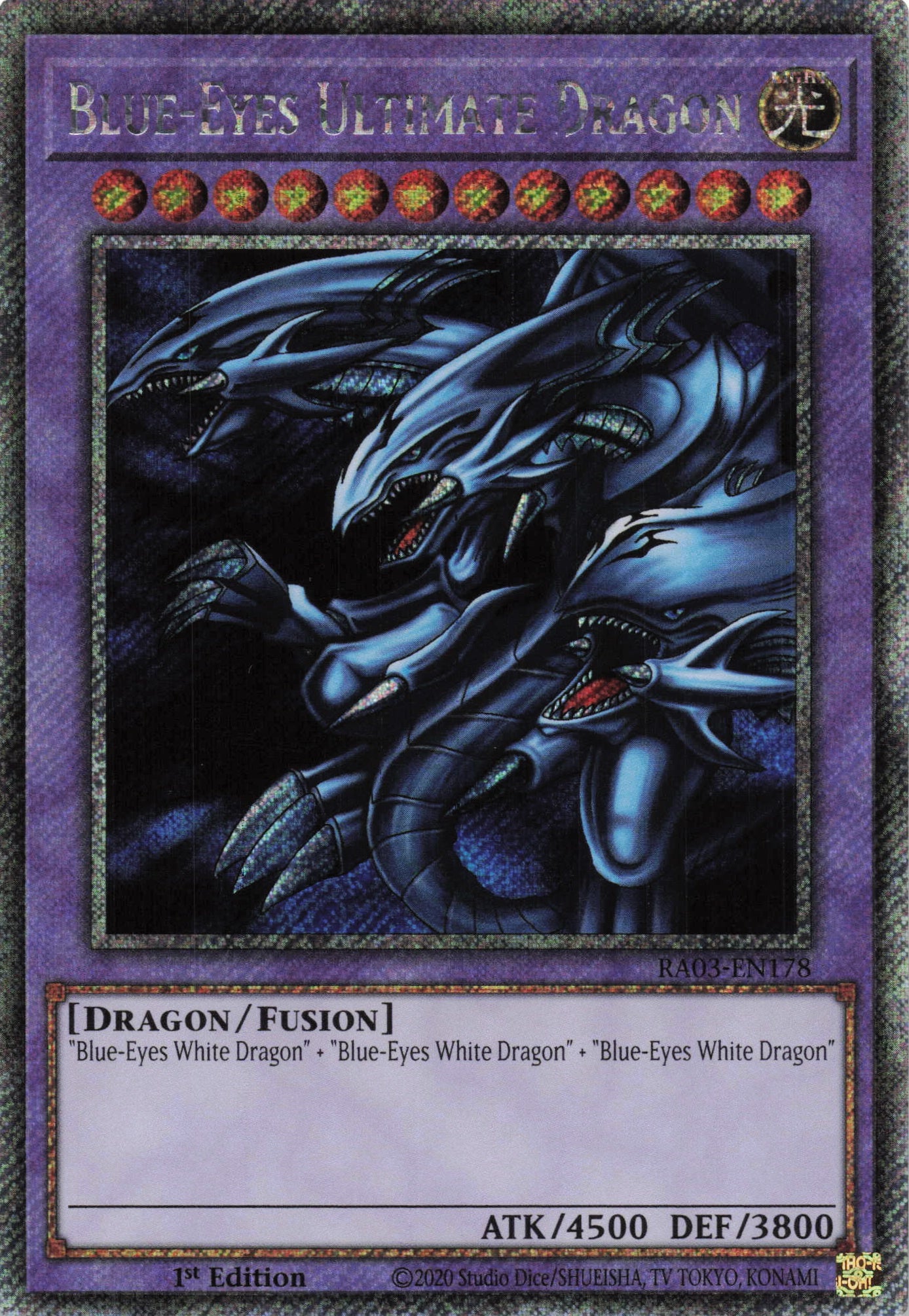 Blue Eyes Ultimate Dragon RA03-EN178 - - Quarter Century Secret Rare - -