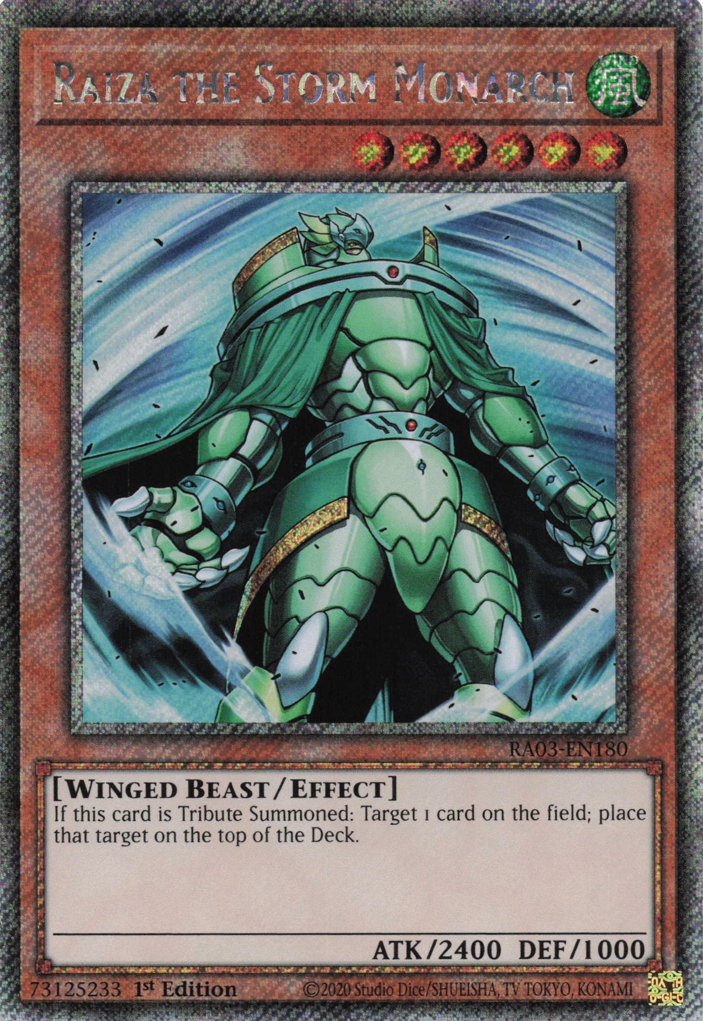Raiza the Storm Monarch RA03-EN180 - Platinum Secret Rare -