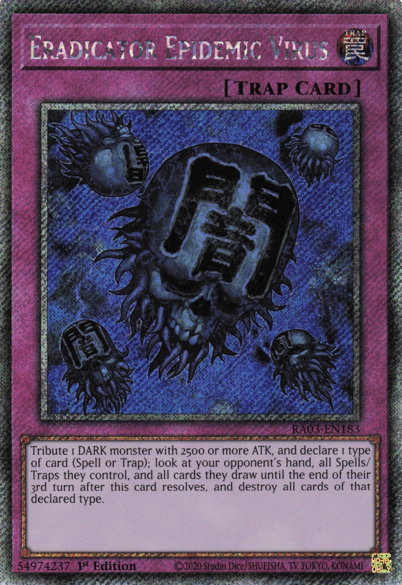 Eradicator Epidemic Virus RA03-EN183 - Platinum Secret Rare -