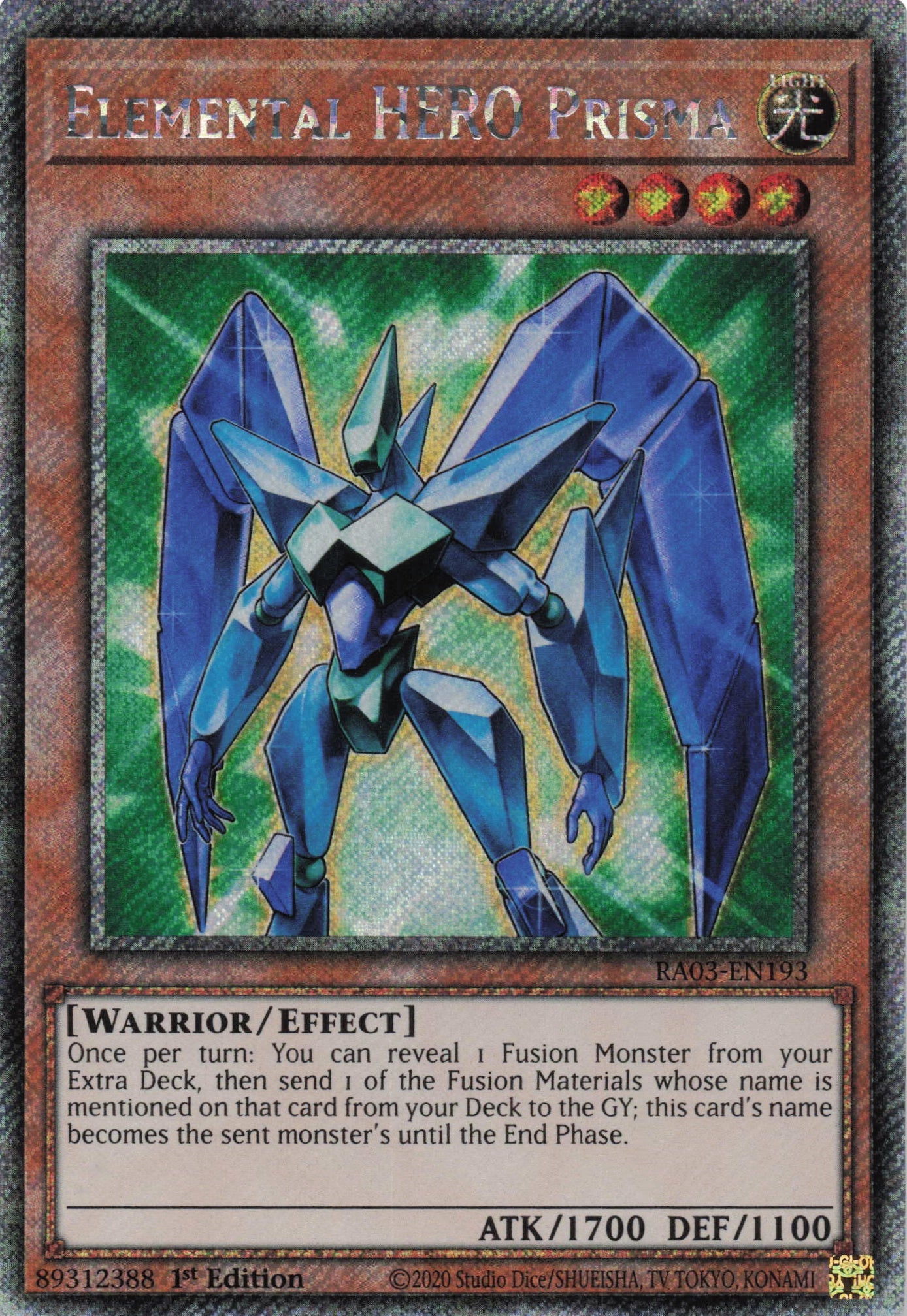 Elemental HERO Prisma RA03-EN193 - Platinum Secret Rare -