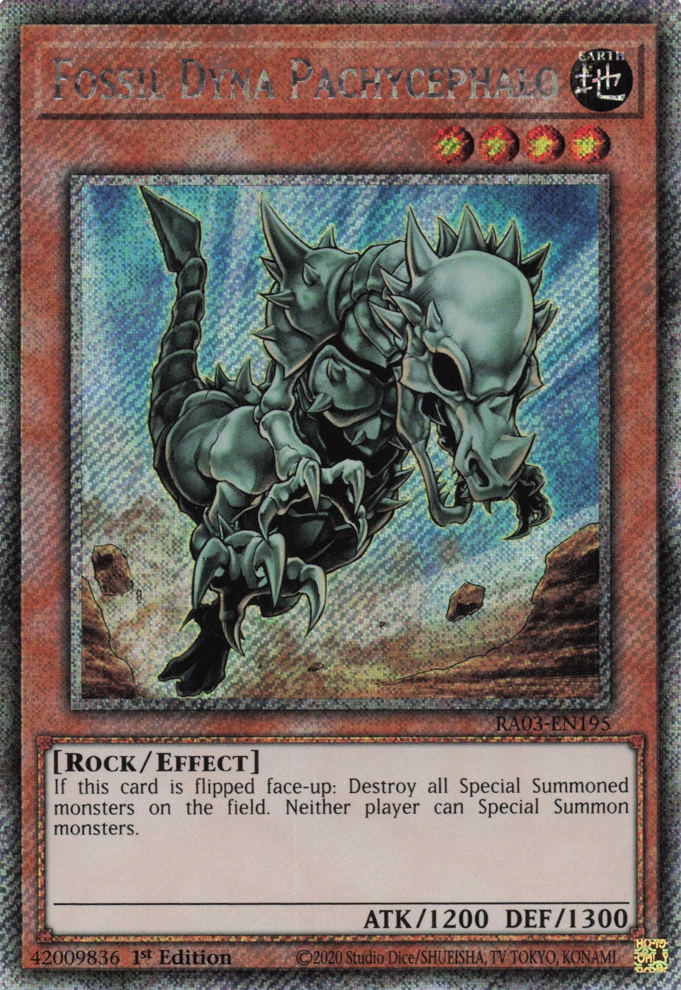 Fossil Dyna Pachycephalo RA03-EN195 - Platinum Secret Rare -