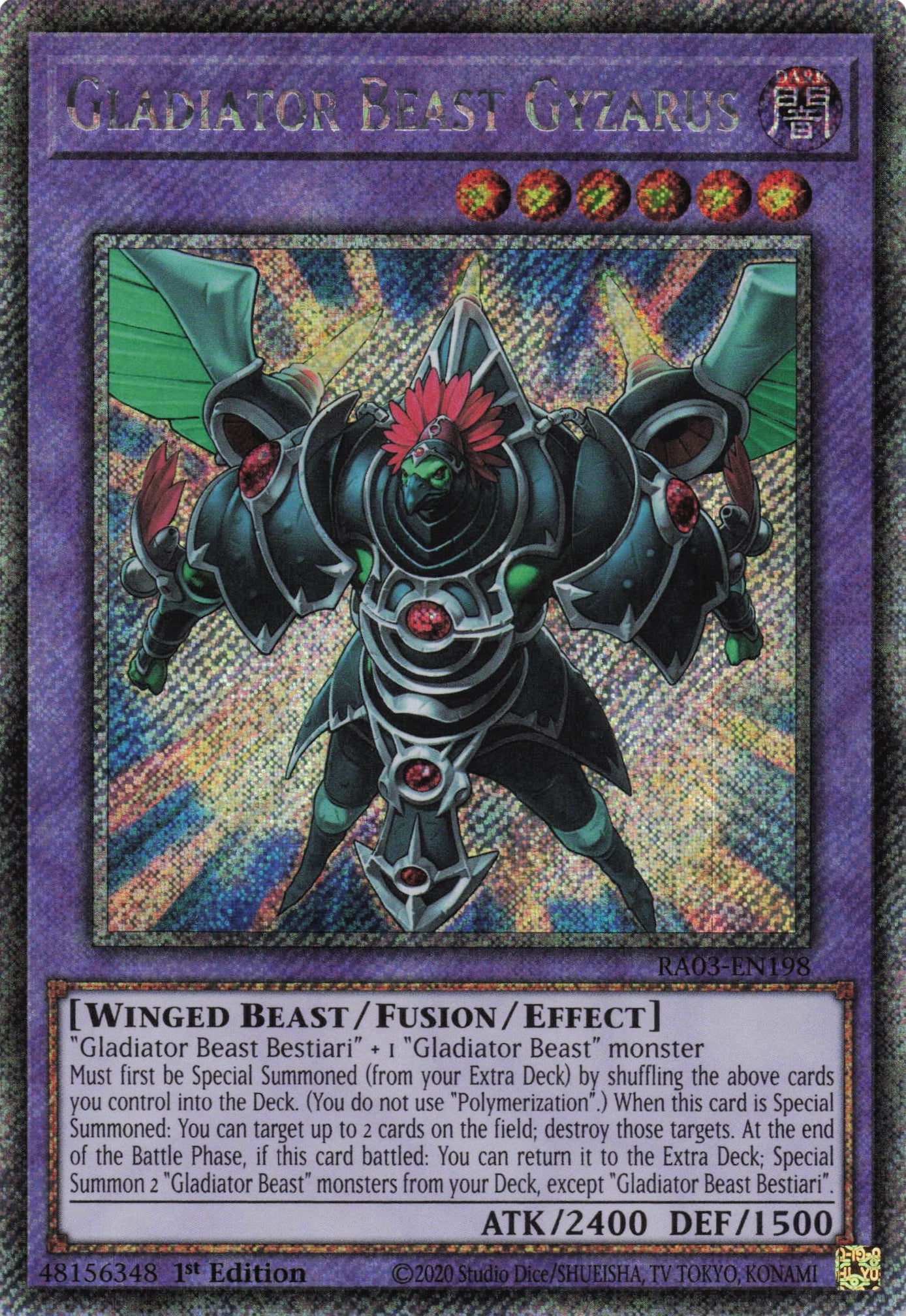 Gladiator Beast Gyzarus RA03-EN198 - Platinum Secret Rare -
