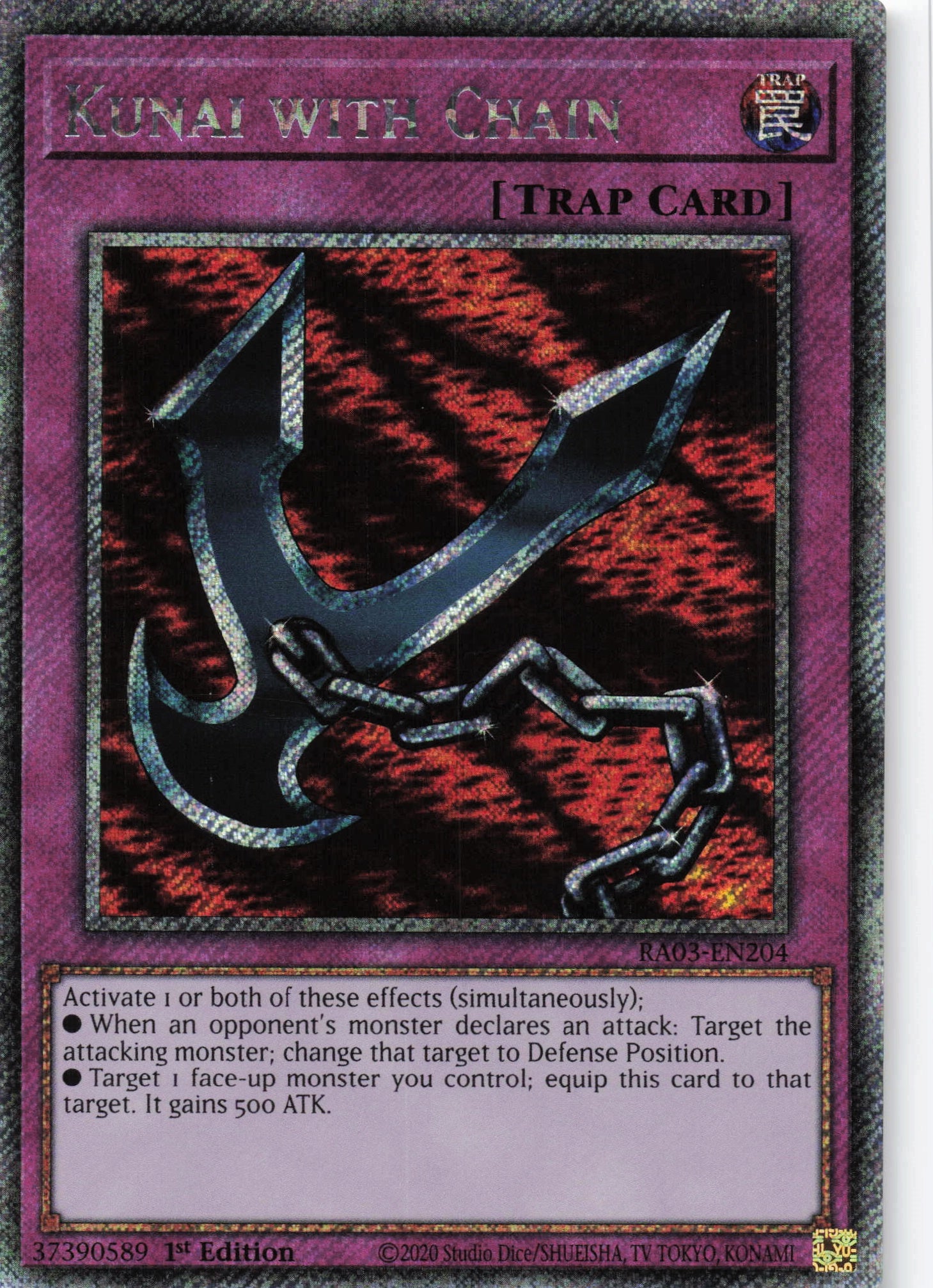 Kunai with Chain RA03-EN204 - Quarter Century Secret Rare -